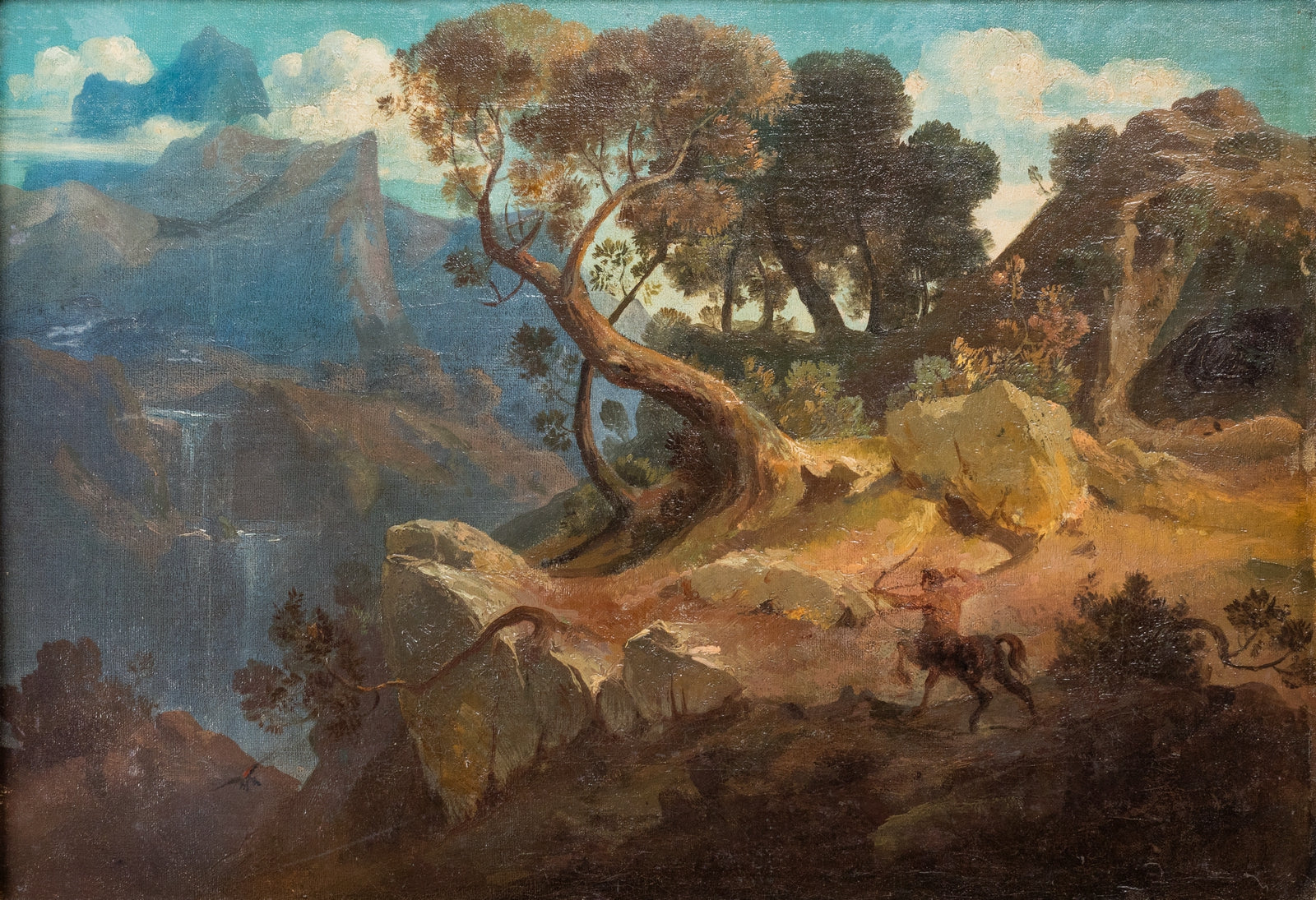 Paysage rocheux avec un centaure en chasse - Arnold Böcklin