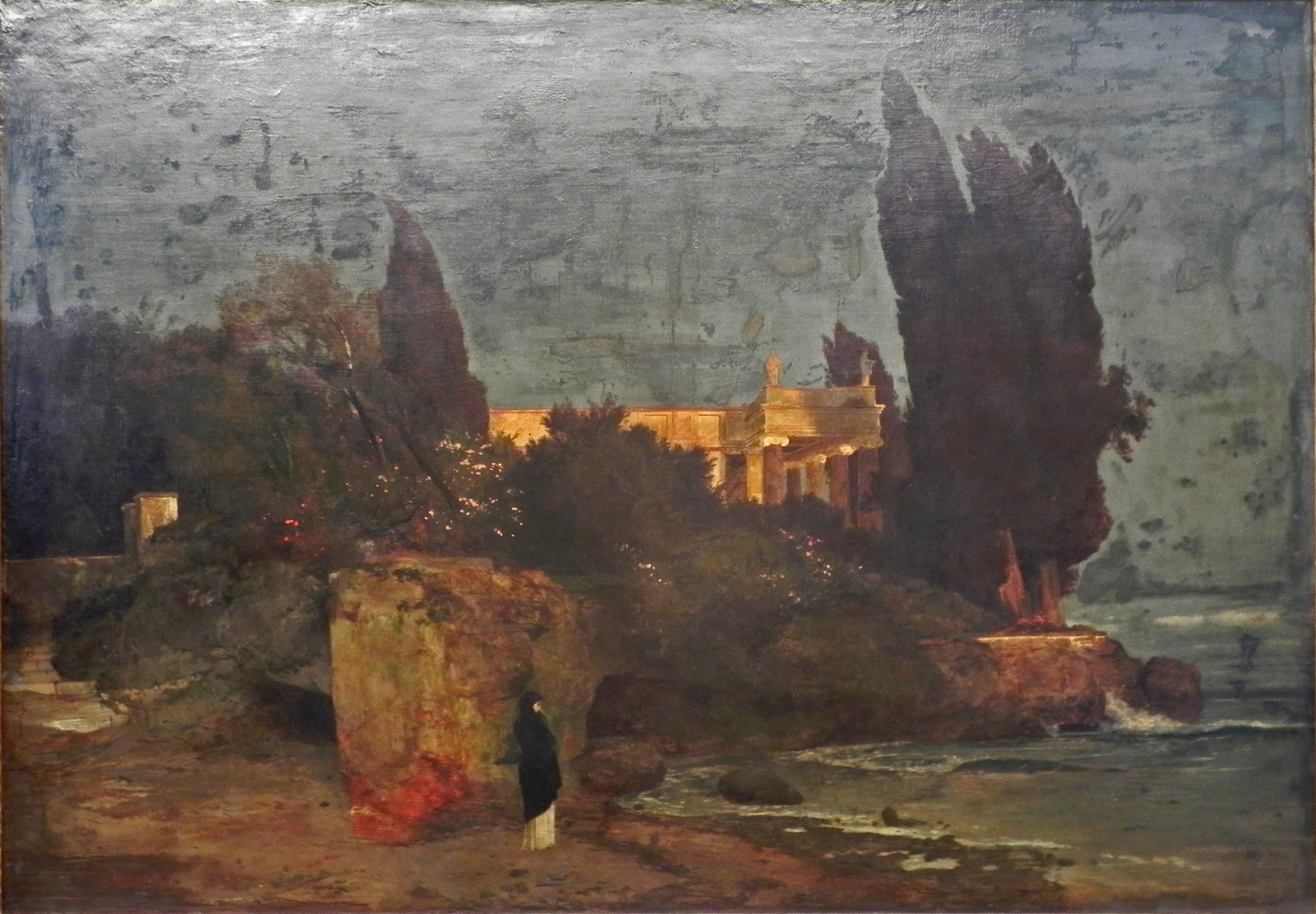 Villa au bord de la mer, version I - Arnold Böcklin