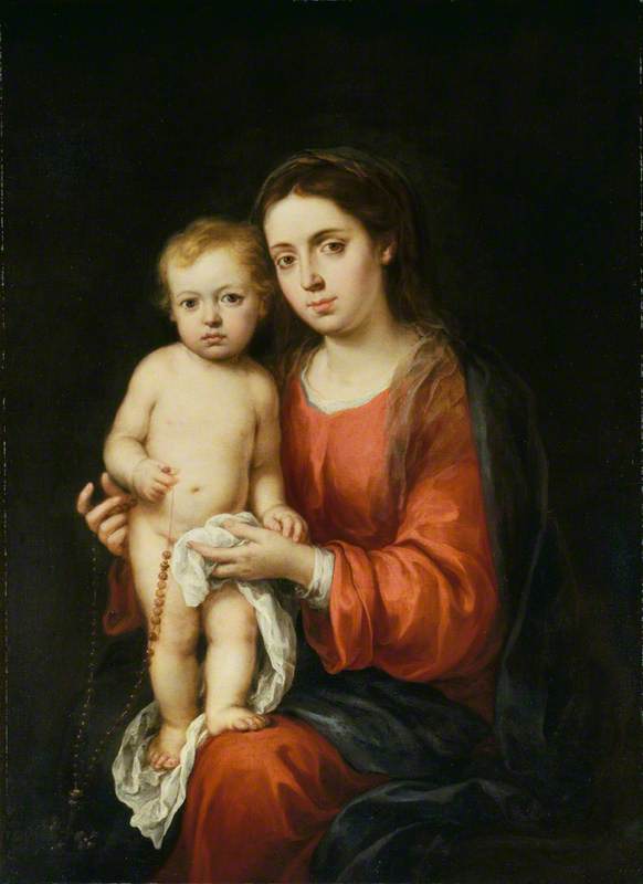 La Vierge à l'Enfant avec un chapelet - Bartolomé Esteban Murillo