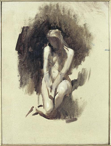 Femme nue, agenouillée - Léon Bonnat