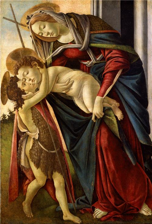 The Virgin and Child with the Infant Saint John the Baptist - Sandro Botticelli