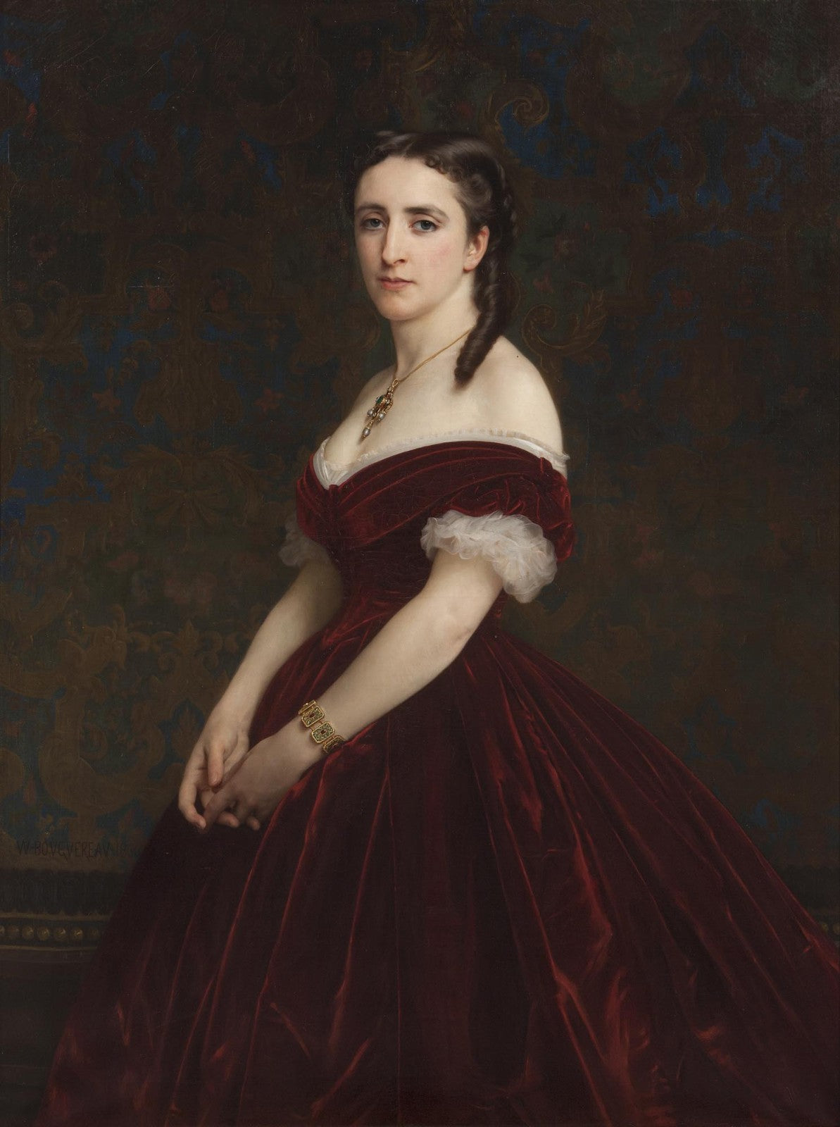 Reproduction du tableau ÂĢ Portrait de Madame la vicomtesse de Chabrol - Bouguereau Âģ par Alpha Reproduction en peinture à lâhuile