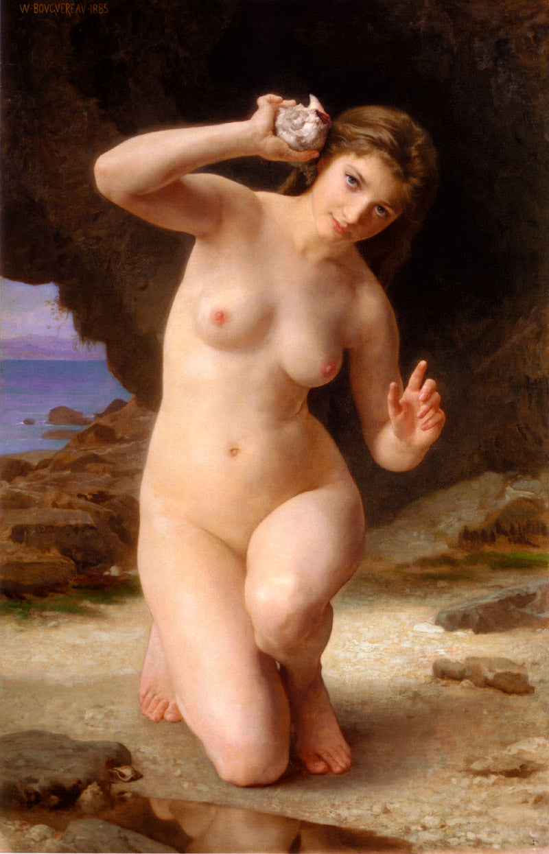 Reproduction du tableau ÂĢ Femme au Coquillage - Bouguereau Âģ par Alpha Reproduction en peinture à lâhuile