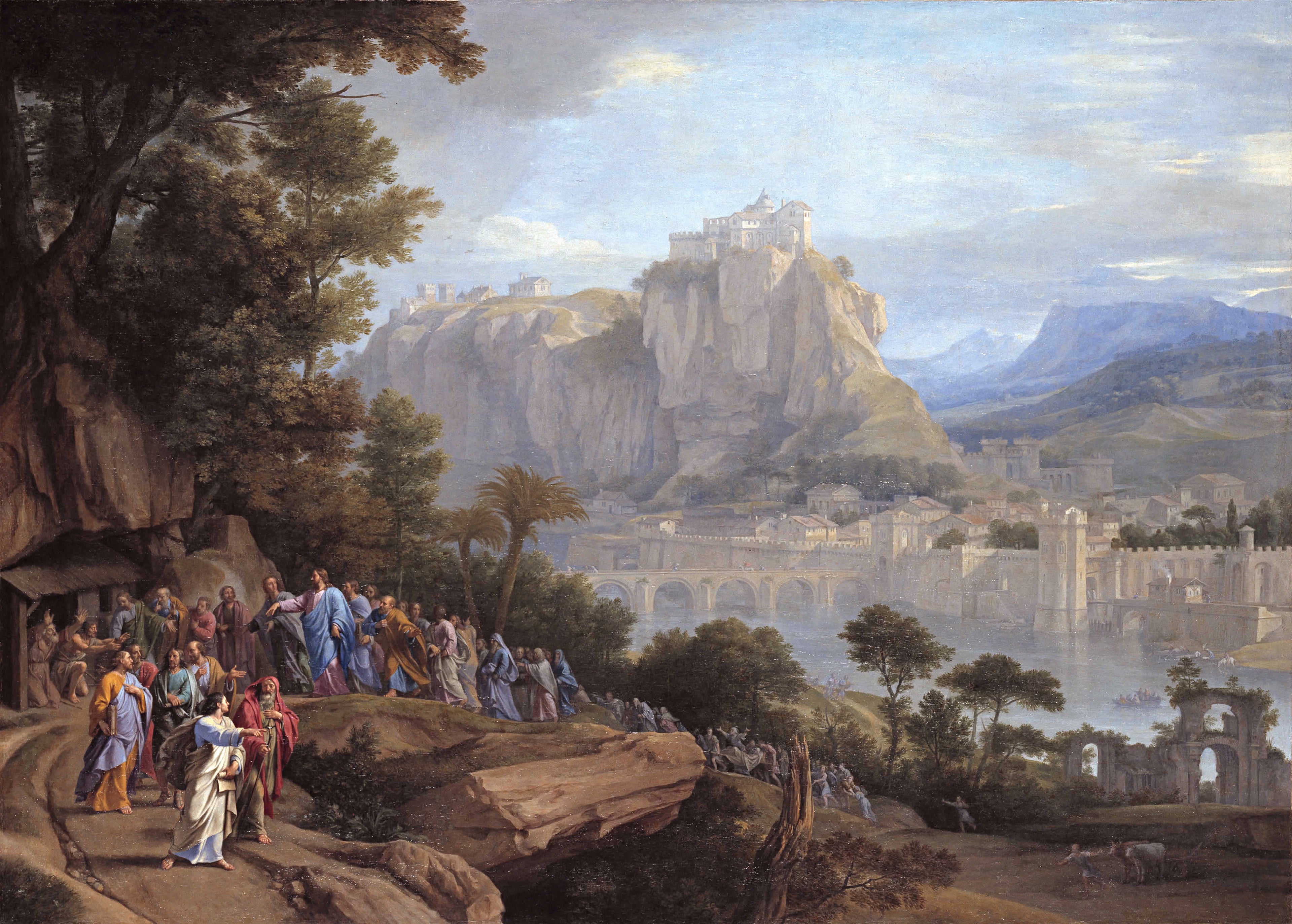 Paysage avec Jésus guérissant les aveugles de Jéricho - Philippe de Champaigne