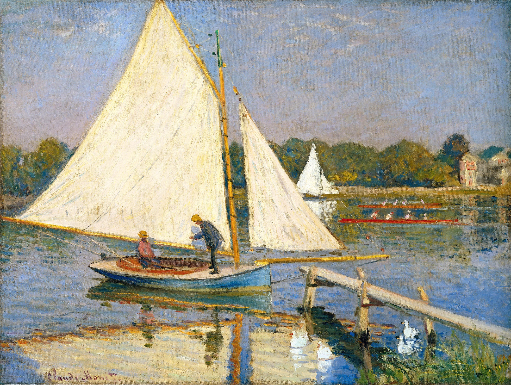 Reproduction du tableau ยซ Les canotiers ร Argenteuil - Claude Monet ยป par Alpha Reproduction en peinture ร lโhuile