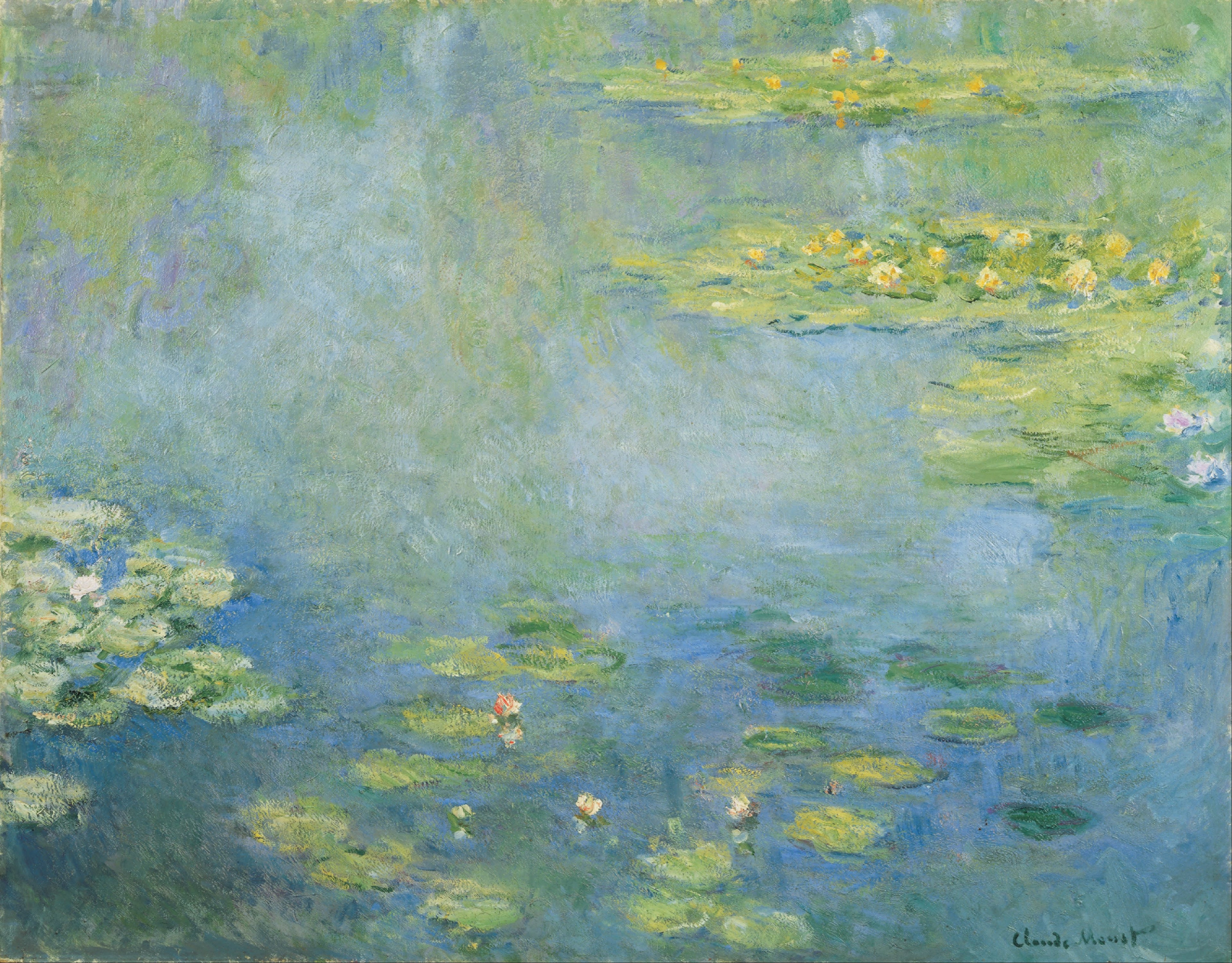 Reproduction du tableau ยซ Les lilyes - Claude Monet ยป par Alpha Reproduction en peinture ร lโhuile