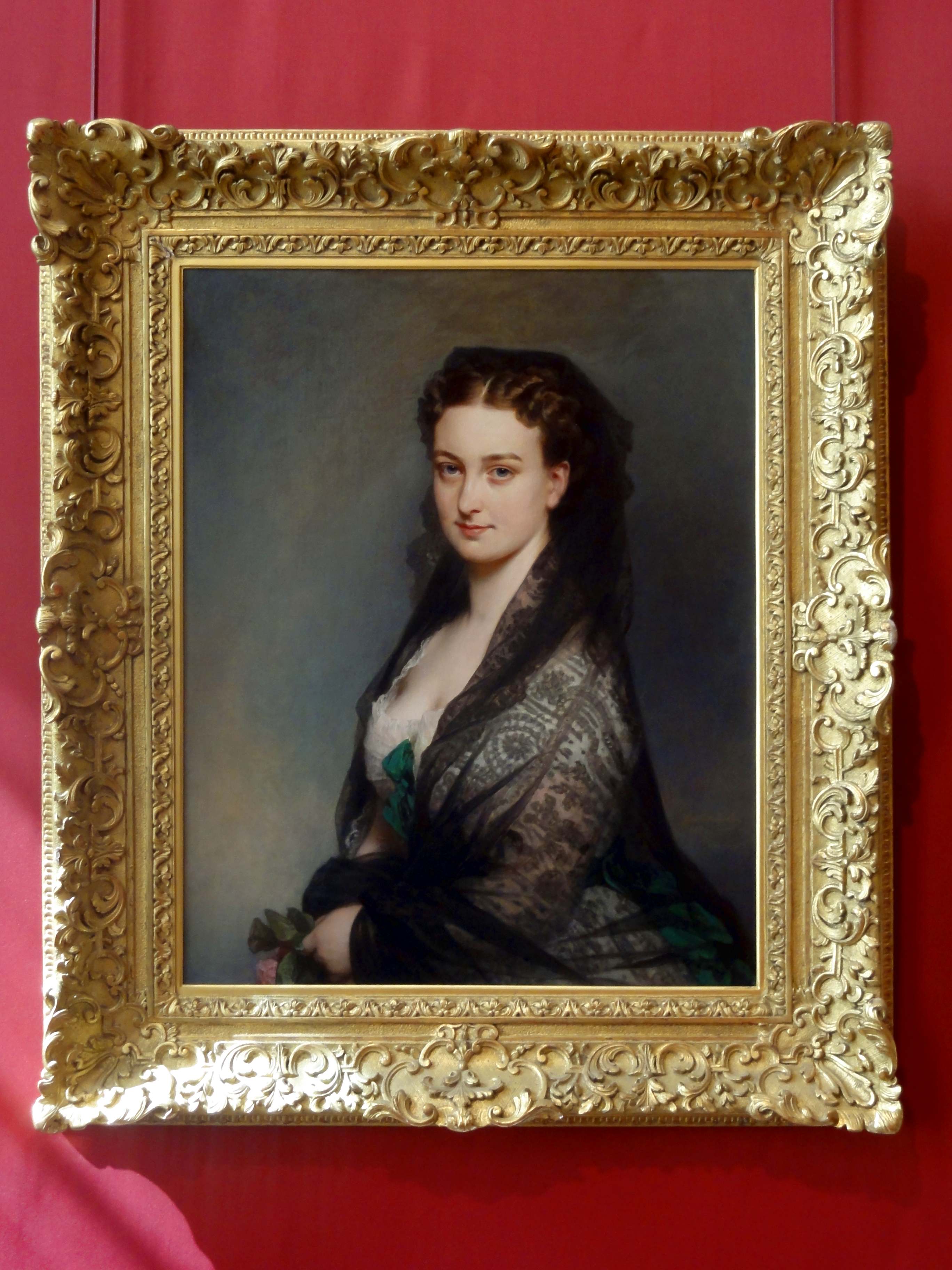 Inconnue à la mantille - Franz Xaver Winterhalter
