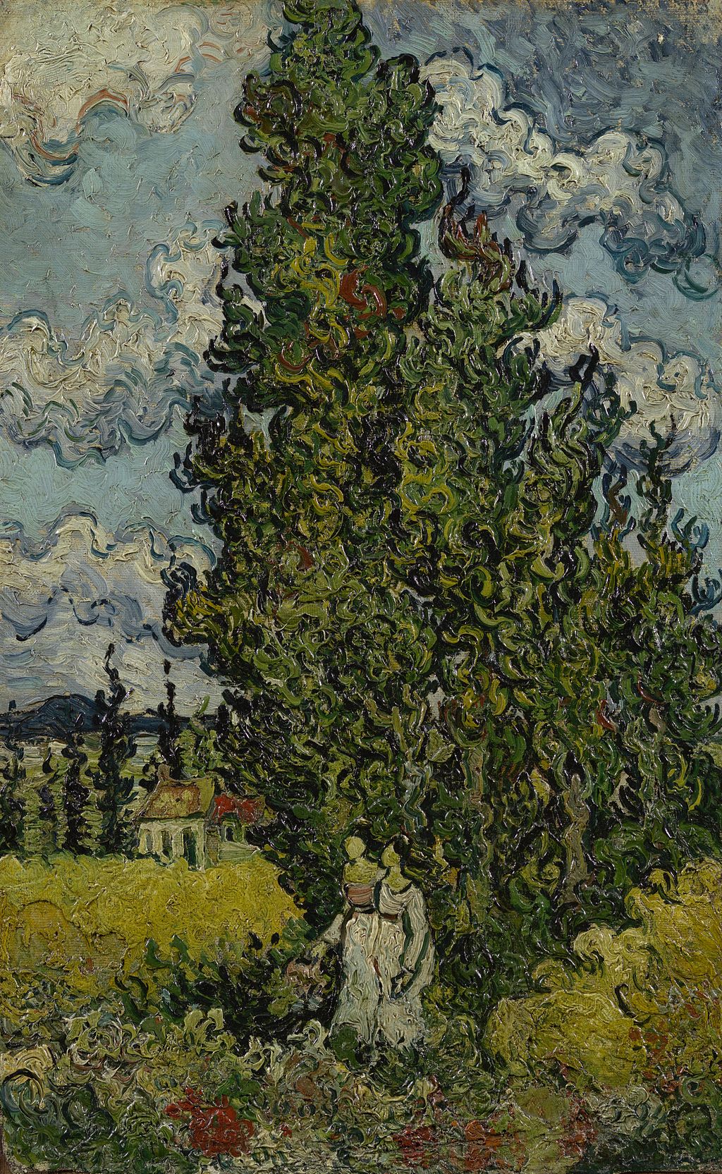 Cypress and Two Women - Vincent van Gogh