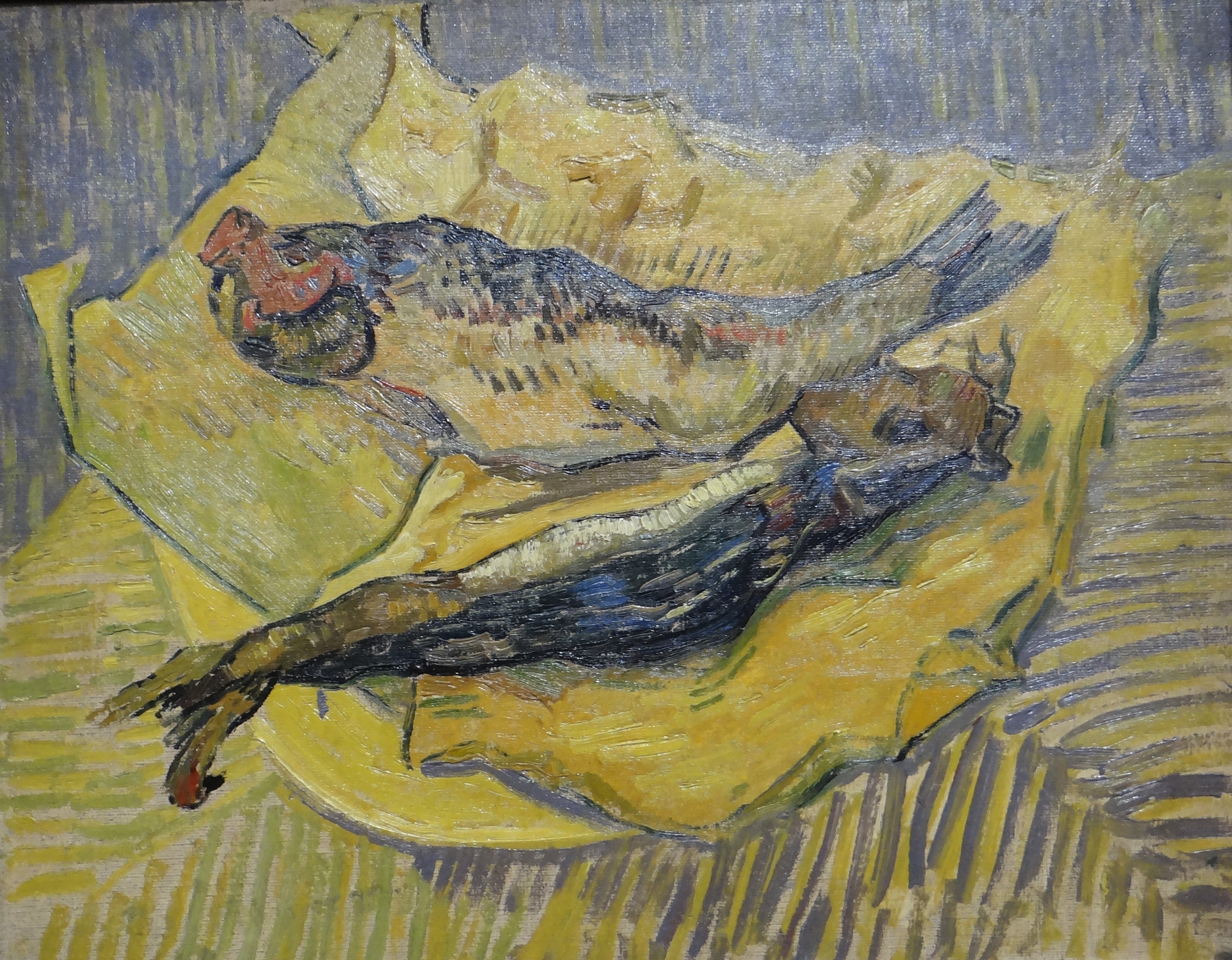 Reproduction du tableau ยซ deux harengs - Vincent van Gogh ยป par Alpha Reproduction en peinture ร lโhuile
