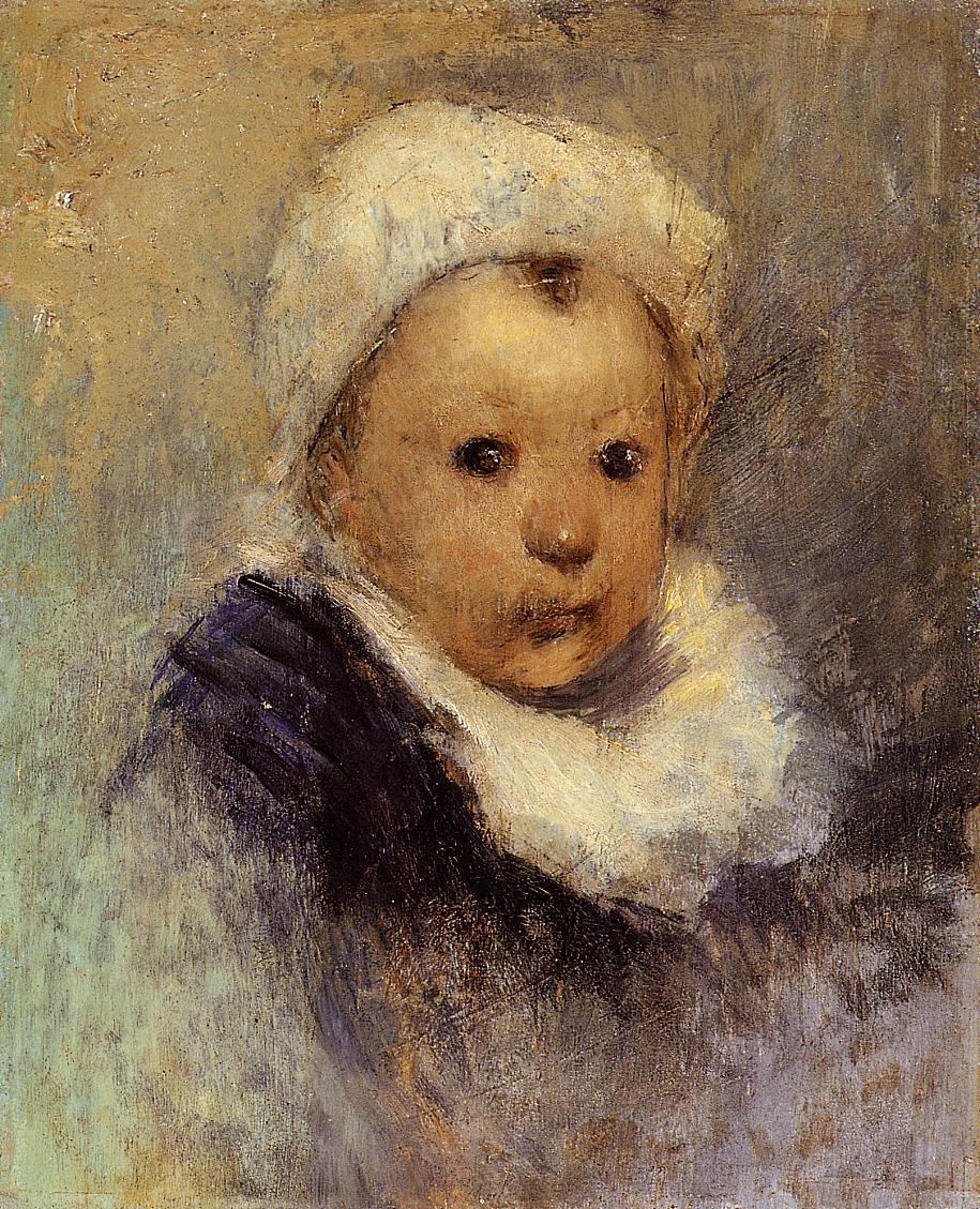 Reproduction du tableau ÂĢ Portrait d'enfant, peut-ÃĒtre Aline Gauguin - Paul Gauguin Âģ par Alpha Reproduction en peinture à lâhuile