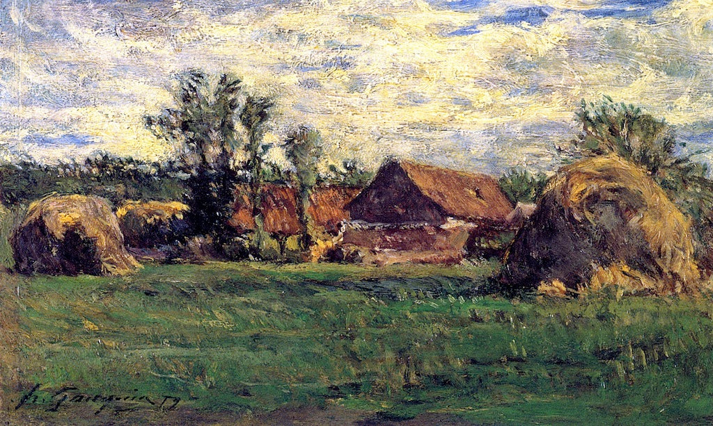 Reproduction du tableau ÂĢ Les Meules, ou Environs de Pontoise - Paul Gauguin Âģ par Alpha Reproduction en peinture à lâhuile