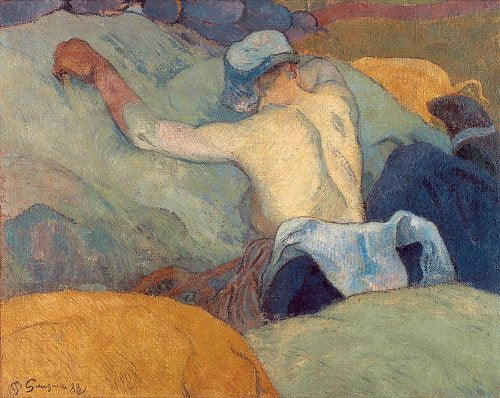 Reproduction du tableau ÂĢ La Femme aux cochons, en pleine chaleur - Paul Gauguin Âģ par Alpha Reproduction en peinture à lâhuile