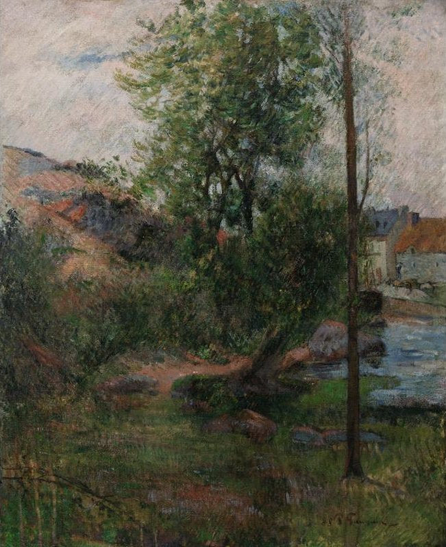 Reproduction du tableau ÂĢ Le Saule au bord de l'Aven - Paul Gauguin Âģ par Alpha Reproduction en peinture à lâhuile