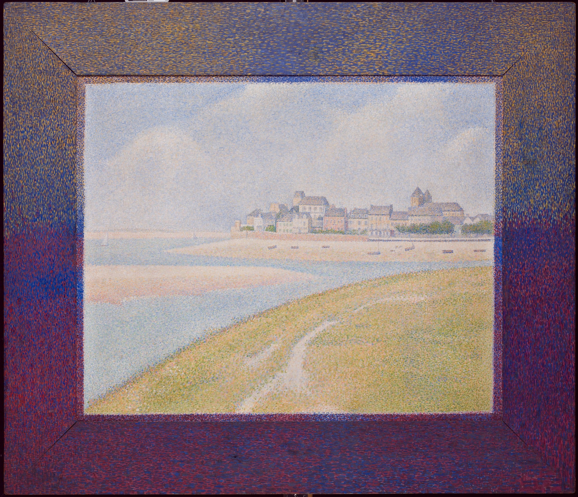 Reproduction du tableau ÂĢ Vue du Crotoy depuis l'amont - Georges Seurat Âģ par Alpha Reproduction en peinture à lâhuile