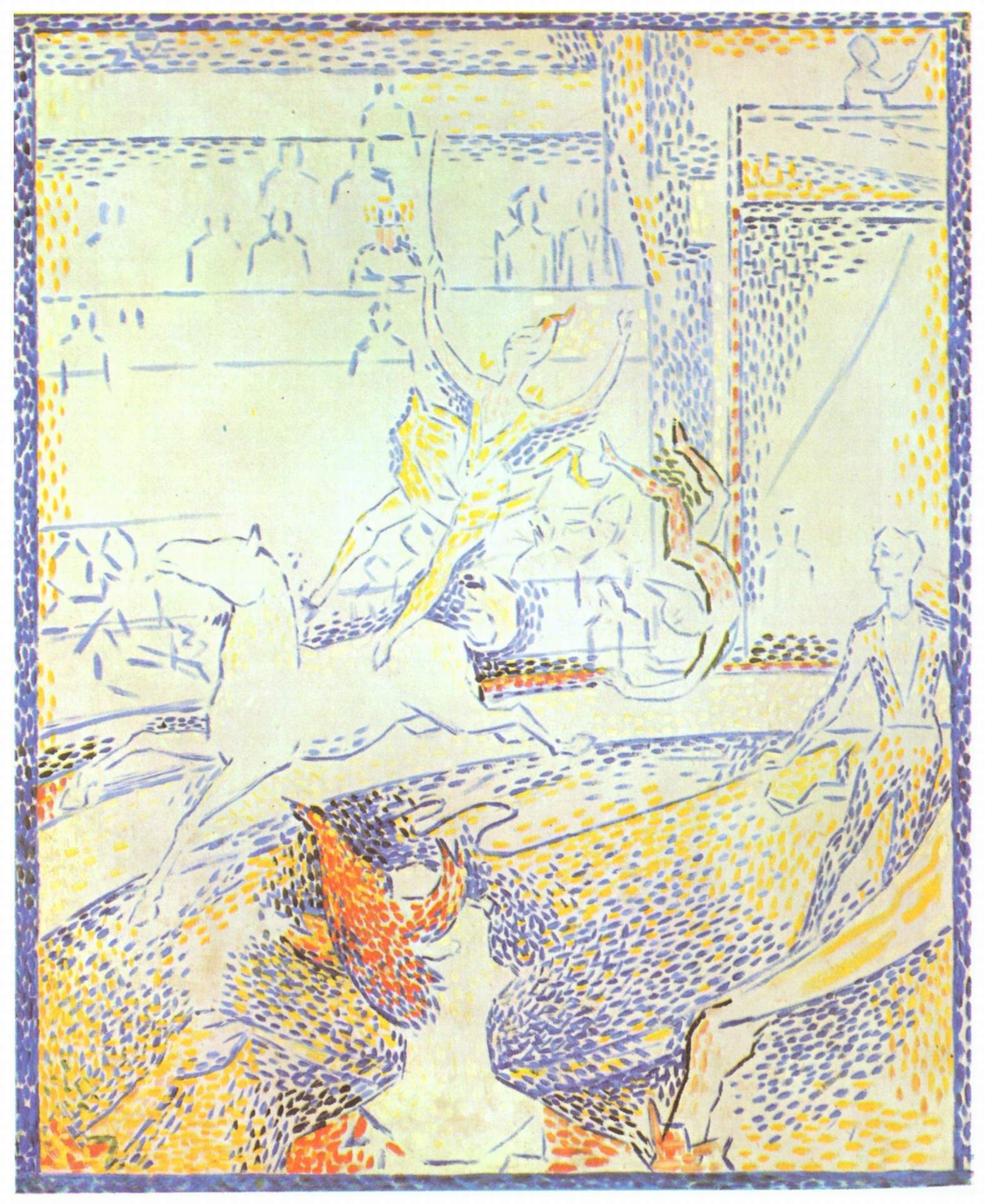 Reproduction du tableau ÂĢ Le Cirque - Georges Seurat Âģ par Alpha Reproduction en peinture à lâhuile