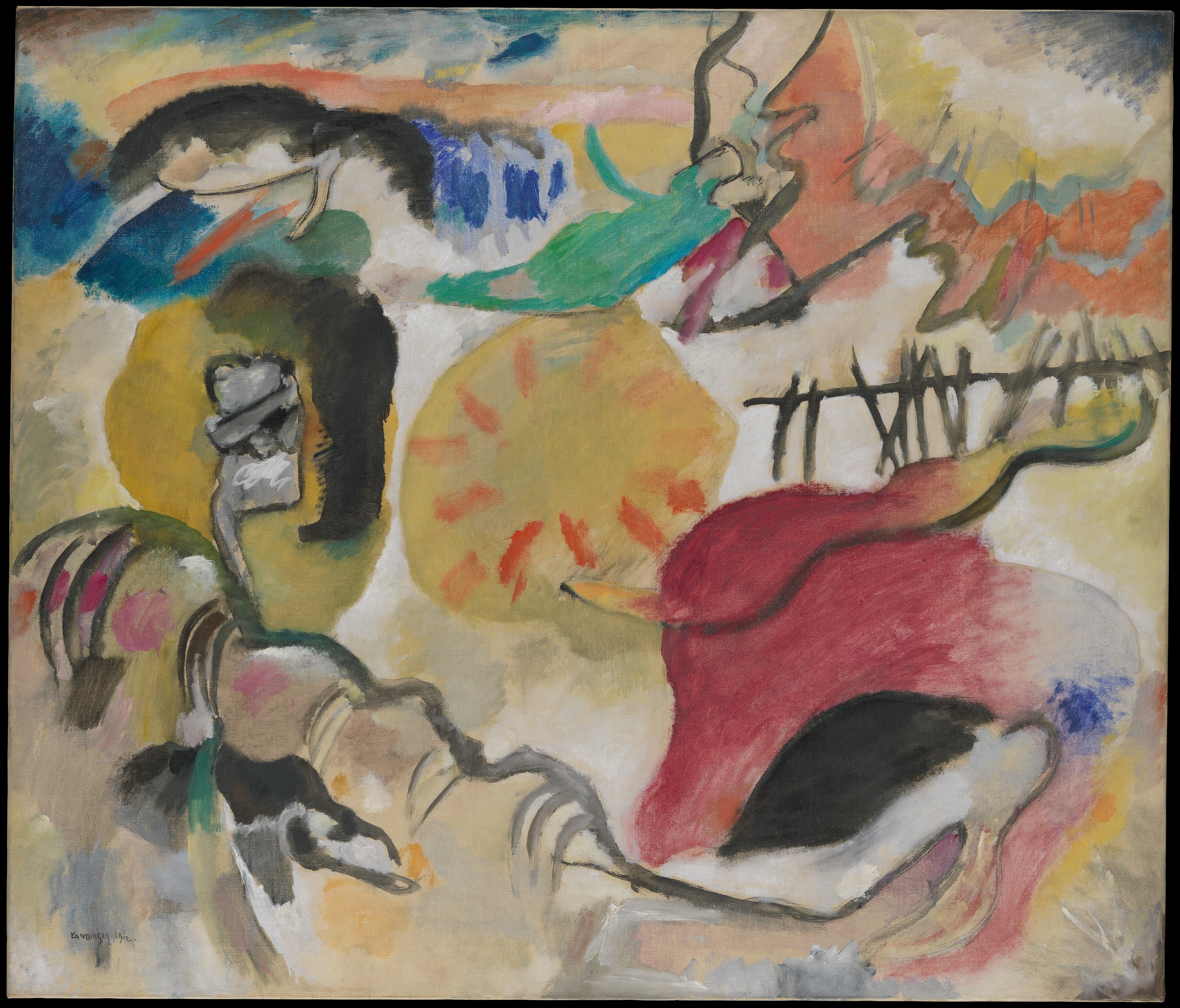 Reproduction du tableau ÂĢ Improvisation 27 (Le Jardin d'amour II) - Vassily Kandinsky Âģ par Alpha Reproduction en peinture à lâhuile