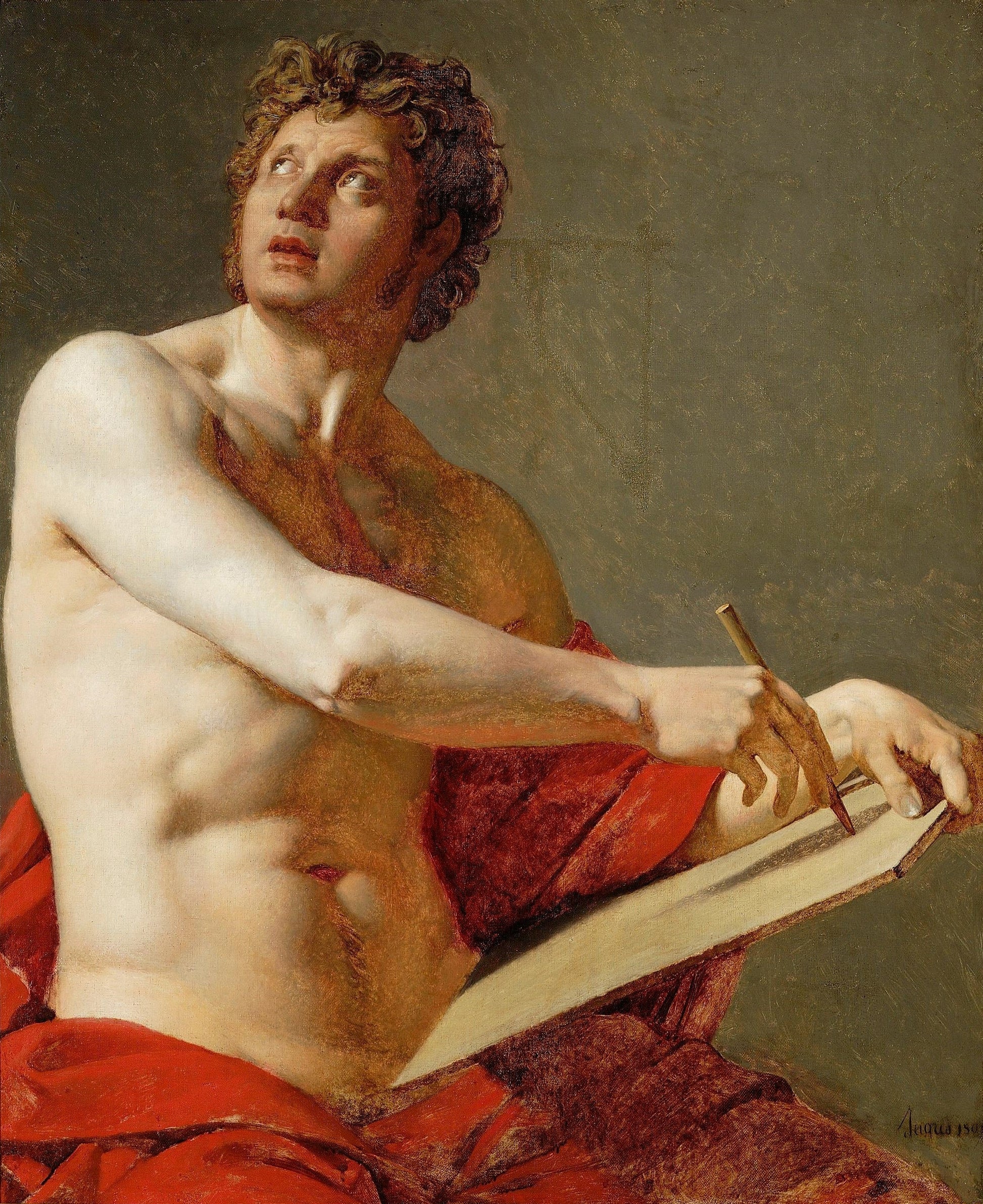 The Academic Study of a Male Torso - Jean-Auguste-Dominique Ingres