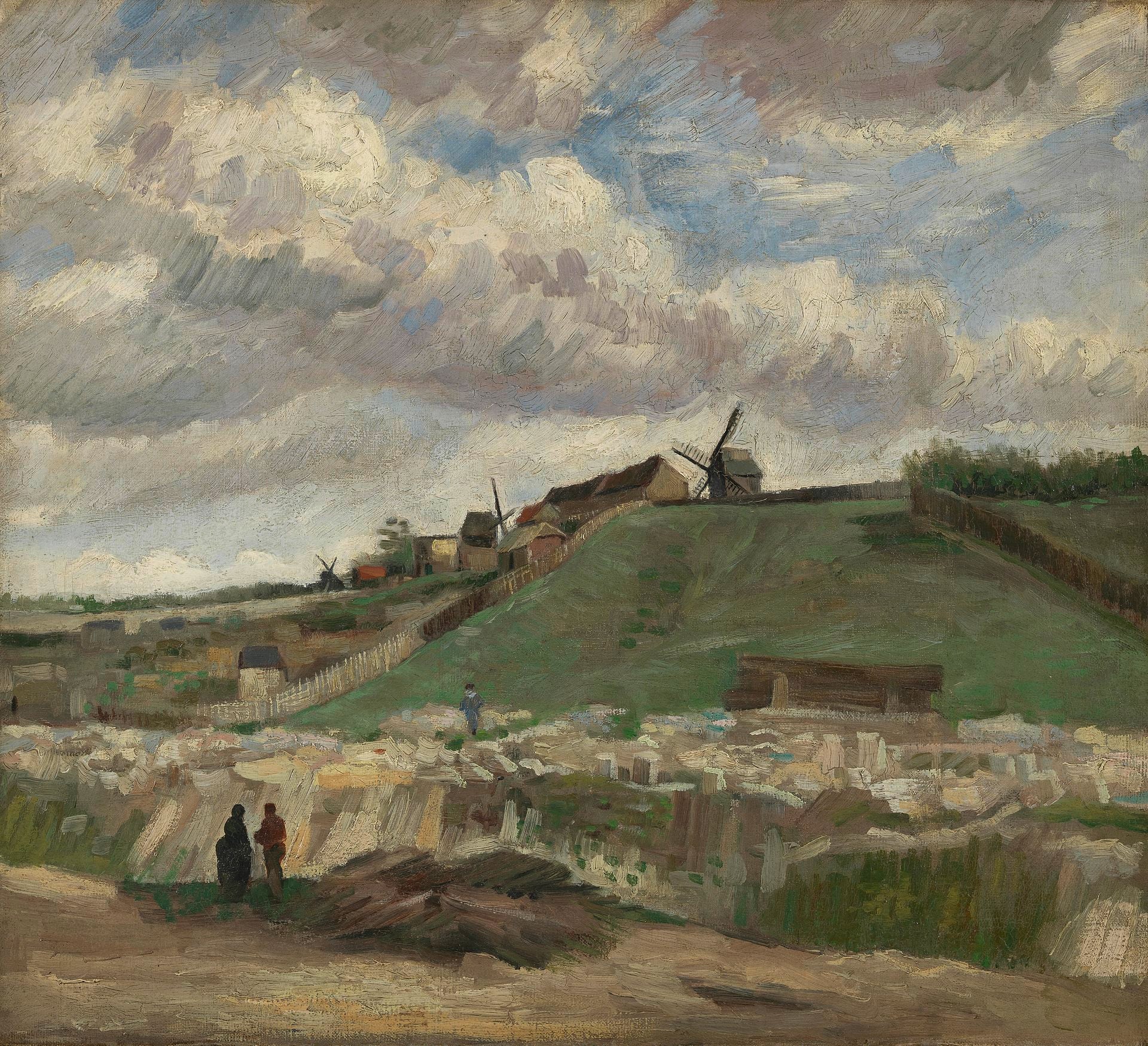 Reproduction du tableau « La colline de Montmartre avec la carrière de pierre - Vincent van Gogh » par Alpha Reproduction en peinture à l’huile