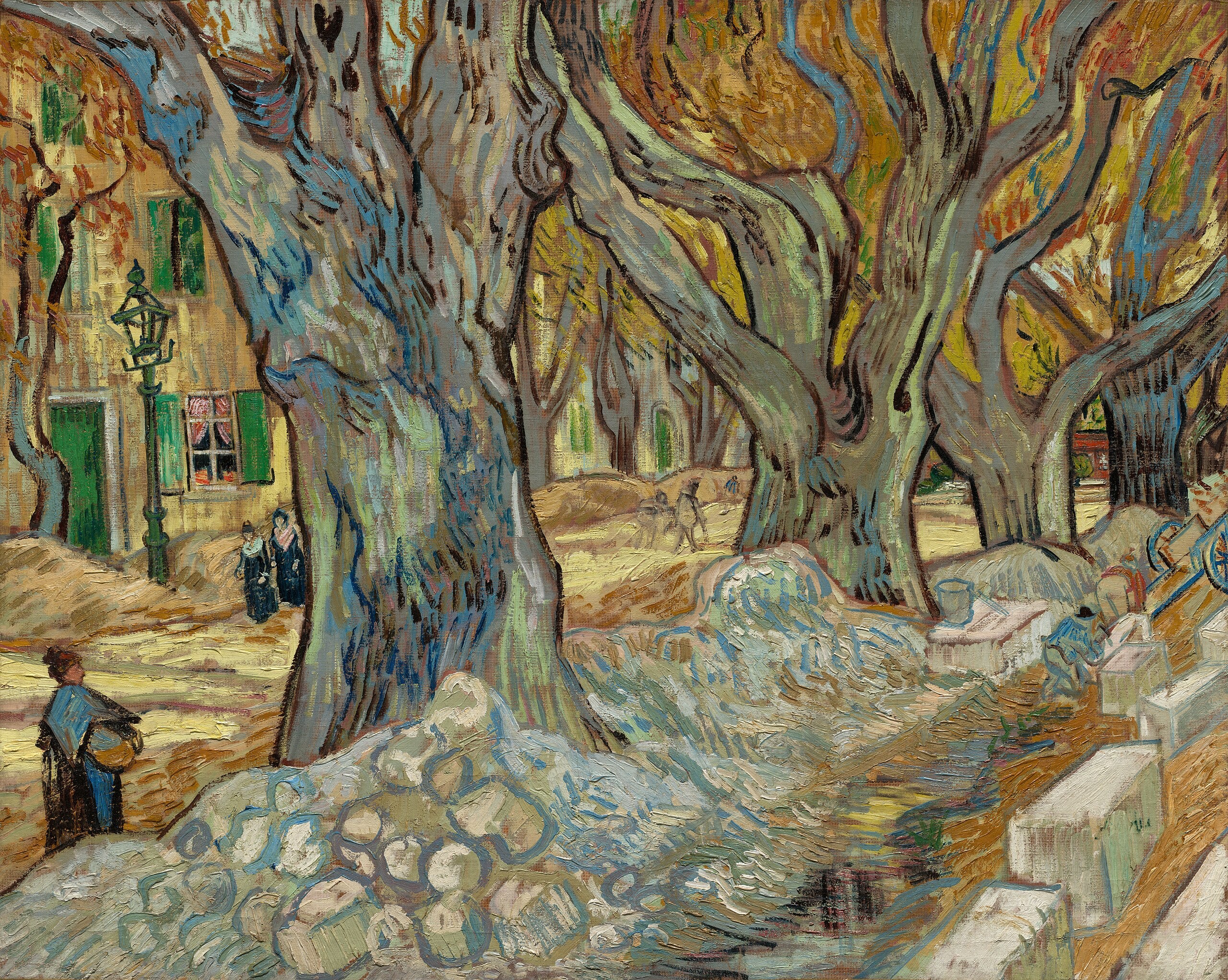 The Large Plane Trees (Road Workers at Saint-Rémy) - Vincent van Gogh