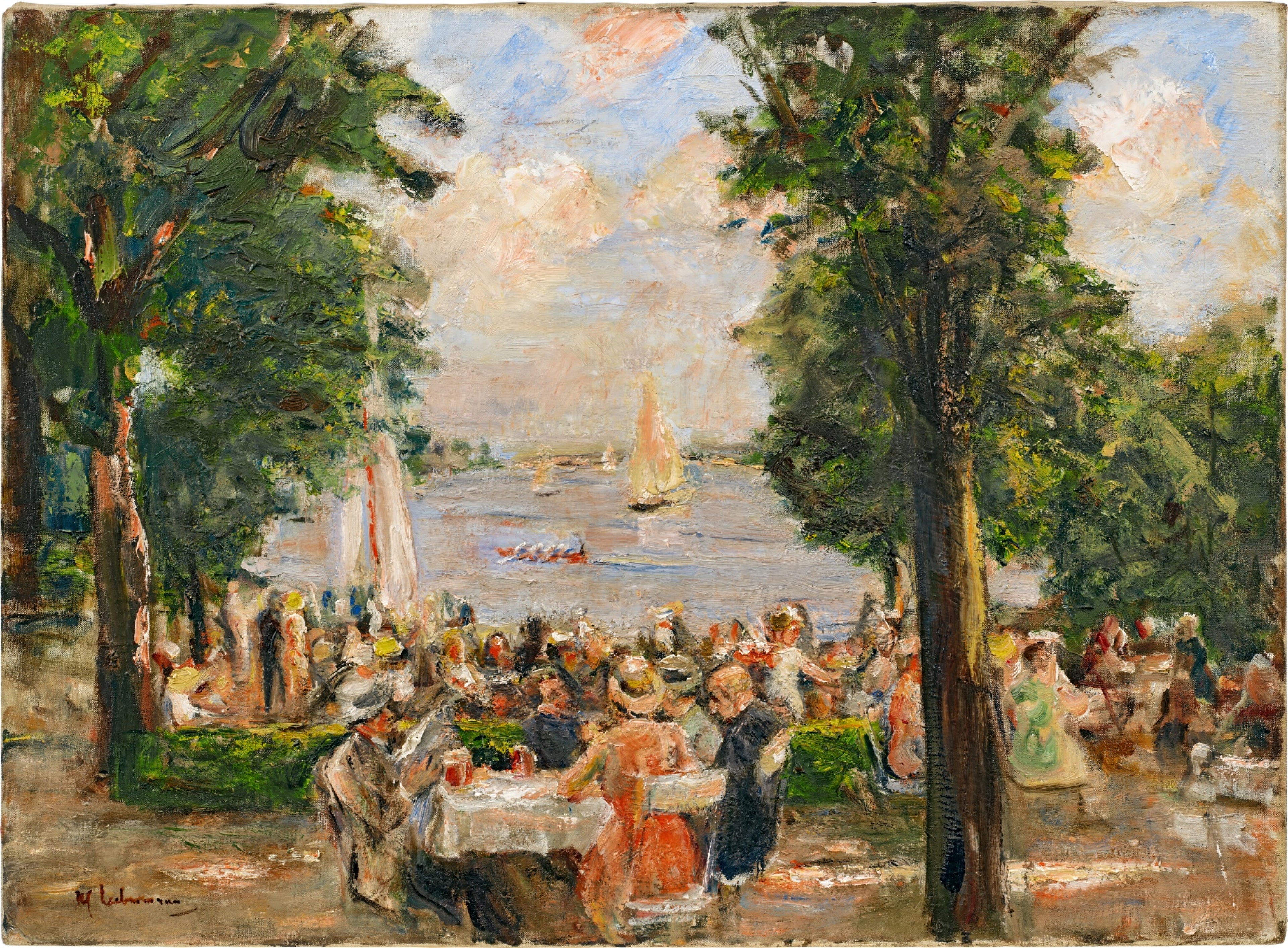 Beergarden near Wannsee (house by the lake) - Max Liebermann