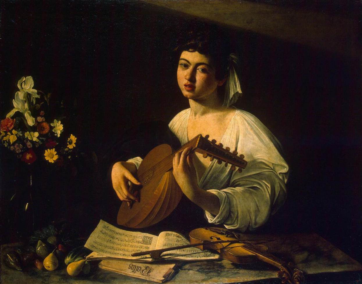 Reproduction du tableau ยซ Joueur de luth - Le Caravage ยป par Alpha Reproduction en peinture ร lโhuile