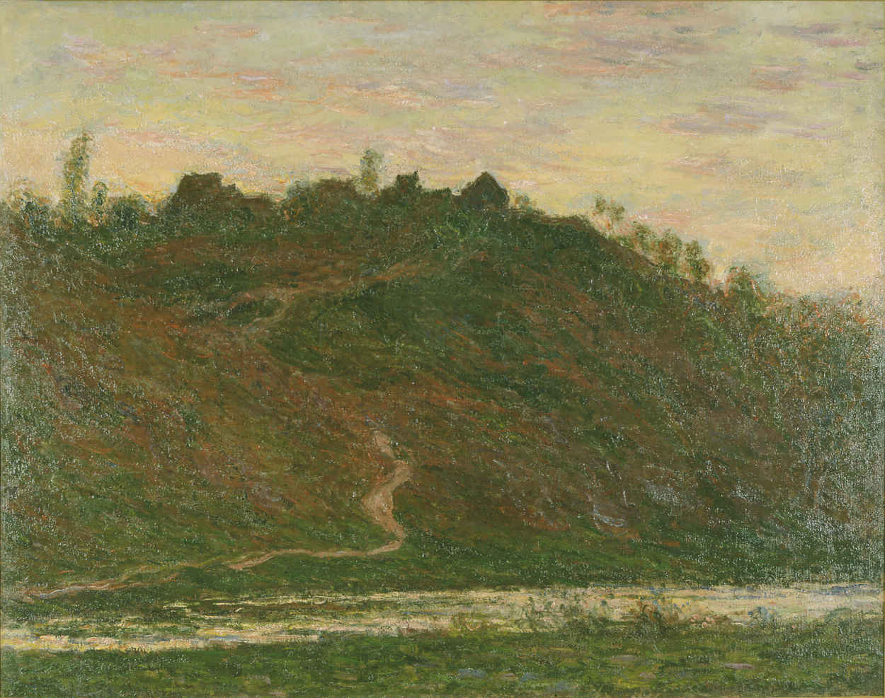 Reproduction du tableau ยซ Le village de la Roche-Blond, Effet du soir - Claude Monet ยป par Alpha Reproduction en peinture ร lโhuile