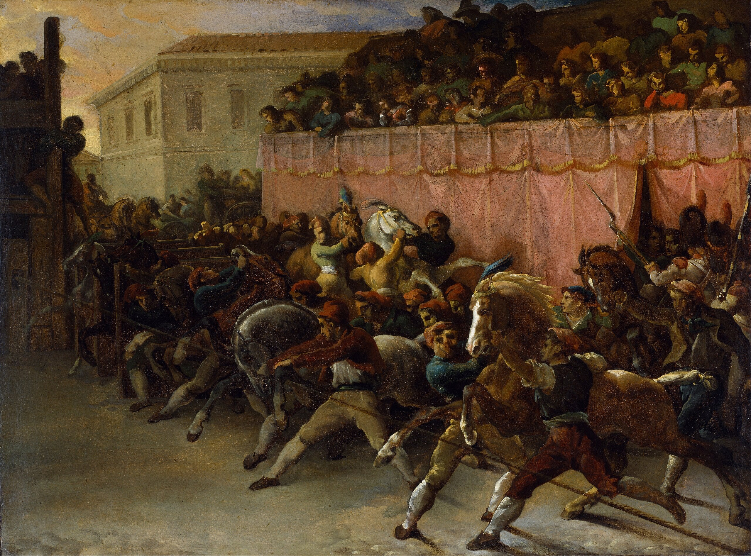 Reproduction du tableau « Course de chevaux libres à Rome - Théodore Géricault » par Alpha Reproduction en peinture à l’huile