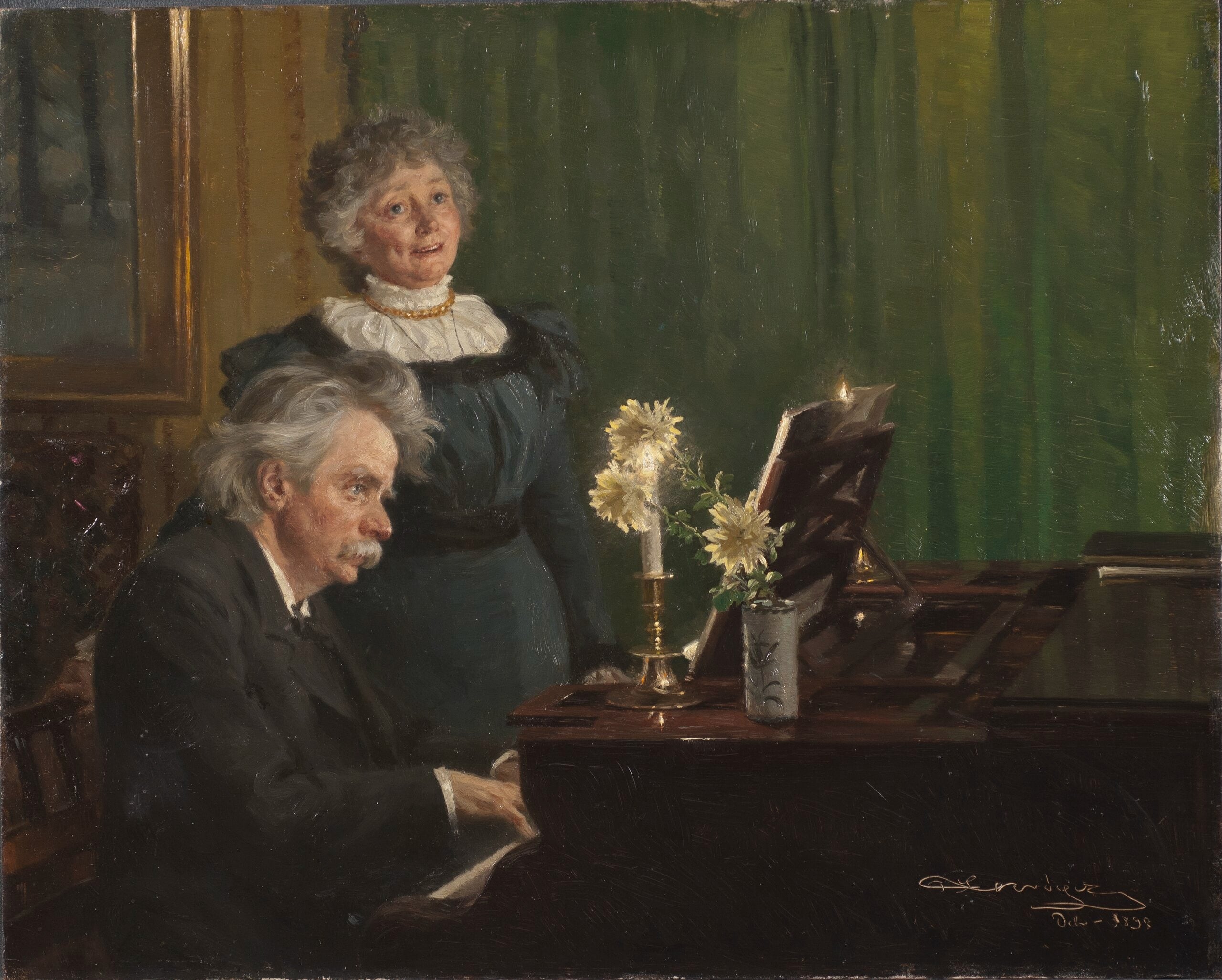Edvard Grieg Accompanying His Wife - Peder Severin Krøyer