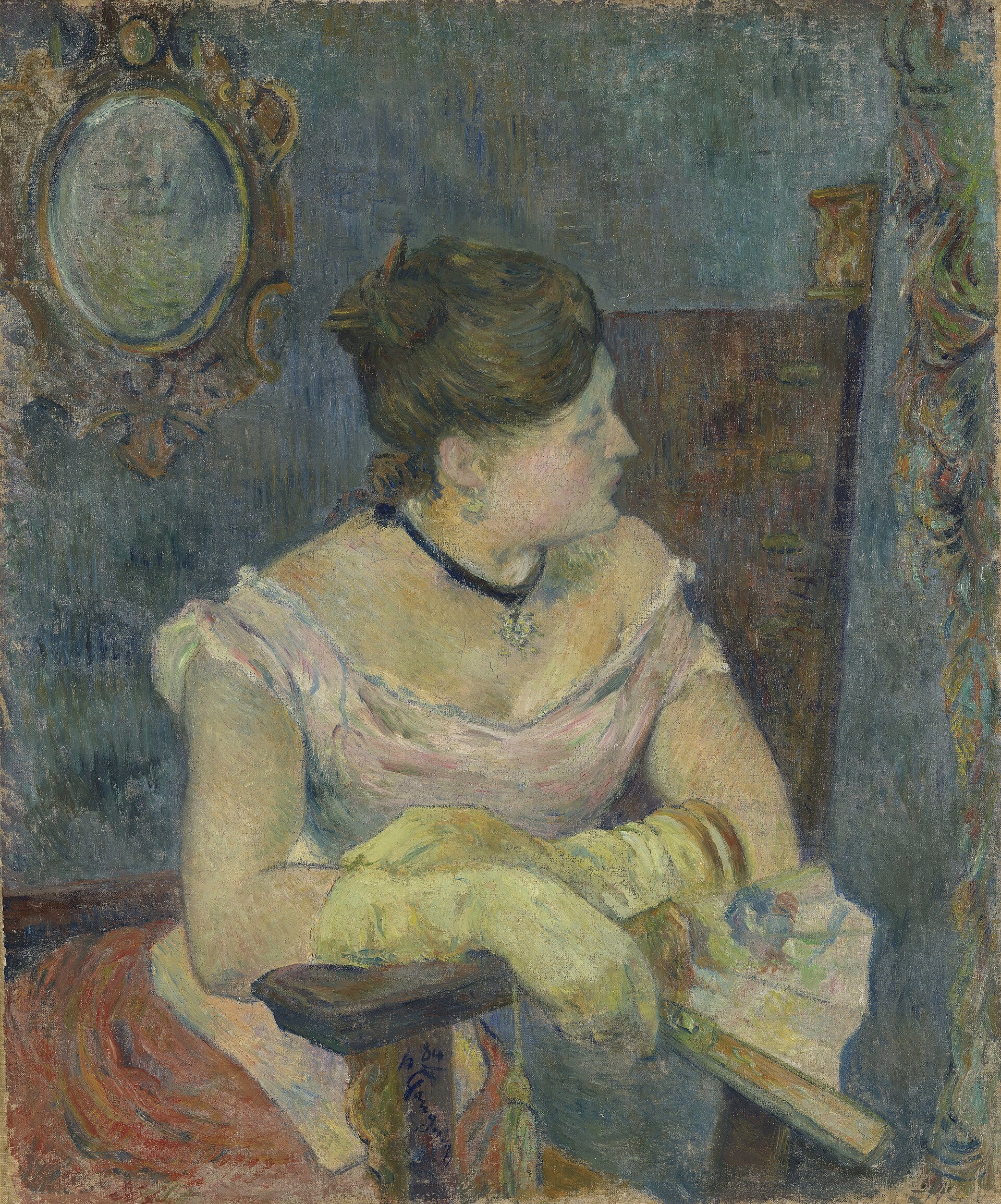 Reproduction du tableau ยซ Mette Gauguin en robe de soir - Paul Gauguin ยป par Alpha Reproduction en peinture ร lโhuile