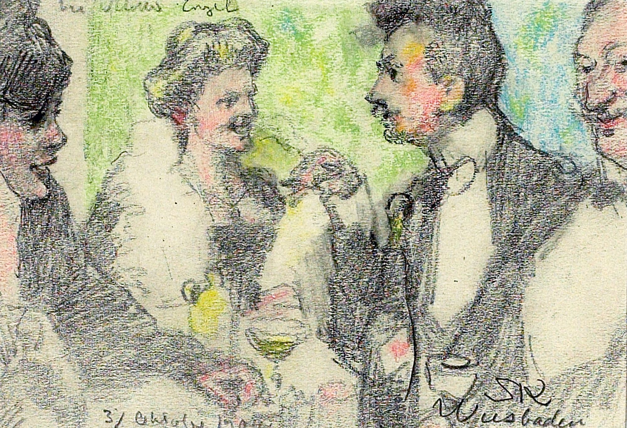 Dinner in Wiesbaden, Germany. - Peder Severin Krøyer