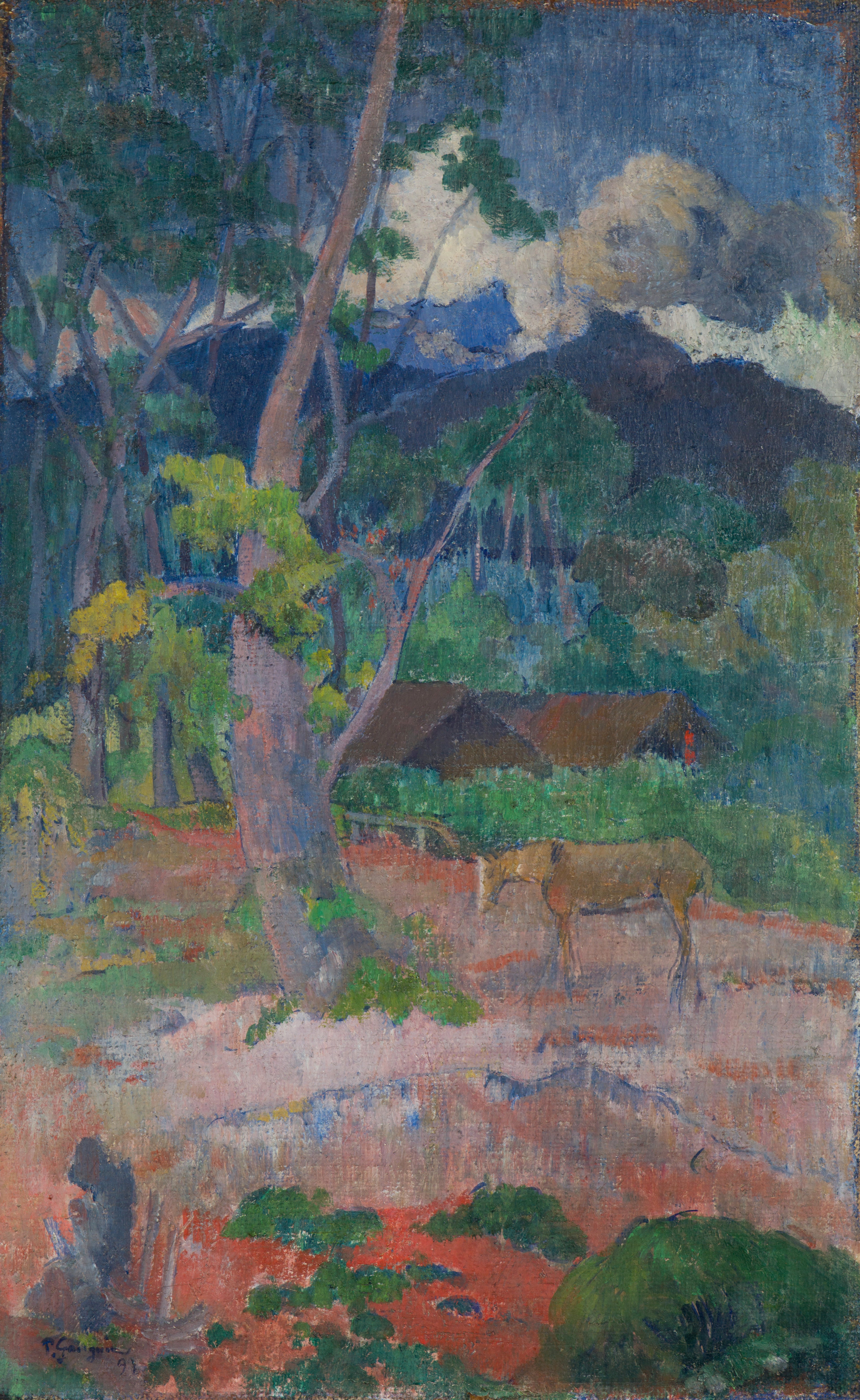 Reproduction du tableau « Paysage avec un cheval - Paul Gauguin » par Alpha Reproduction en peinture à l’huile