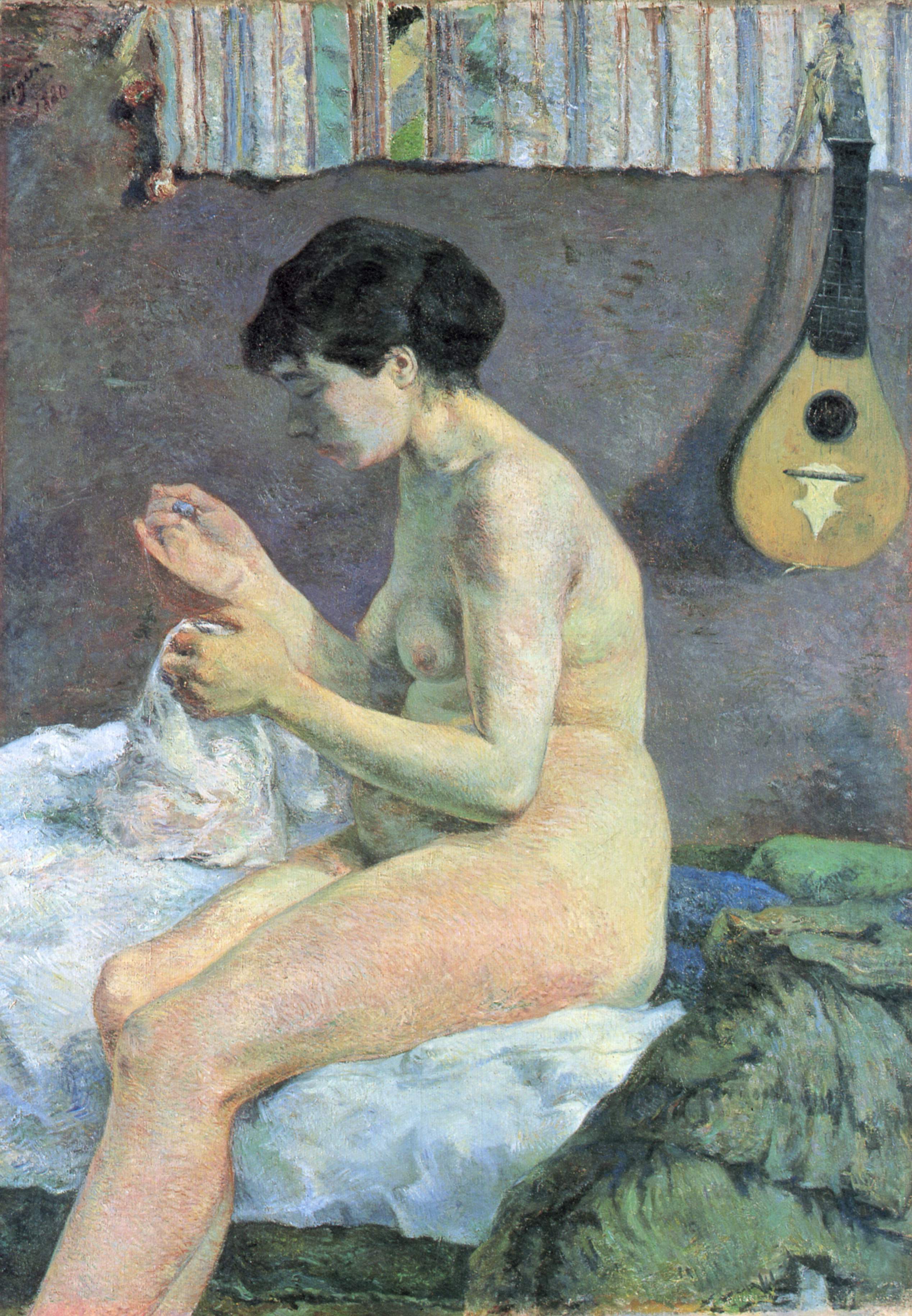 Reproduction du tableau ÂĢ Ãtude de nu - Paul Gauguin Âģ par Alpha Reproduction en peinture à lâhuile