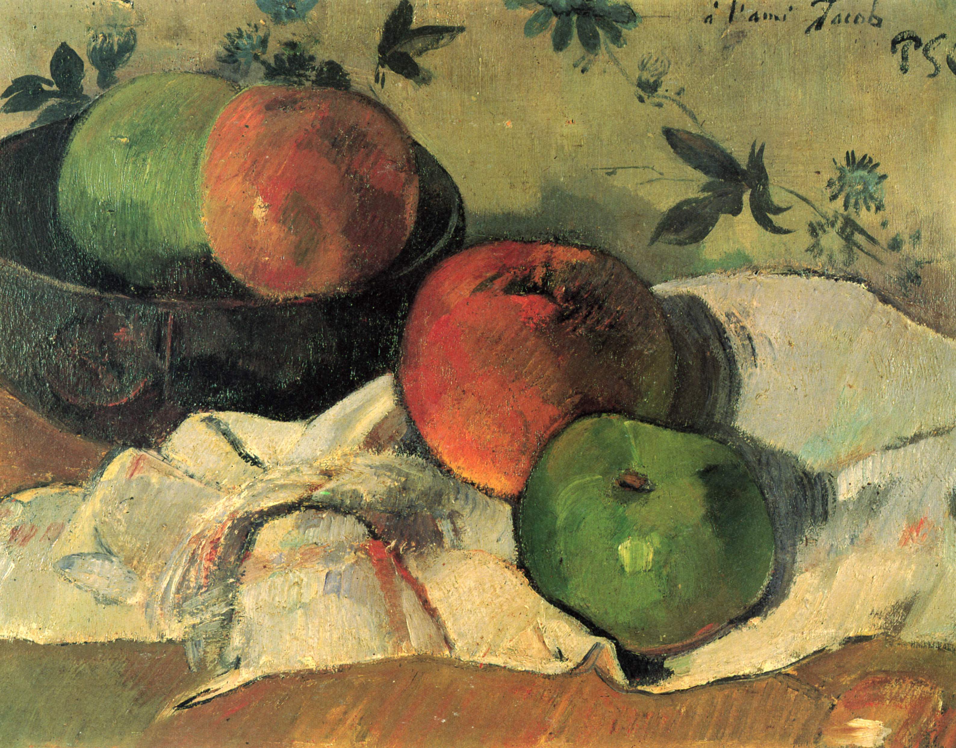 Reproduction du tableau ÂĢ Nature morte à l'ami Jacob - Paul Gauguin Âģ par Alpha Reproduction en peinture à lâhuile