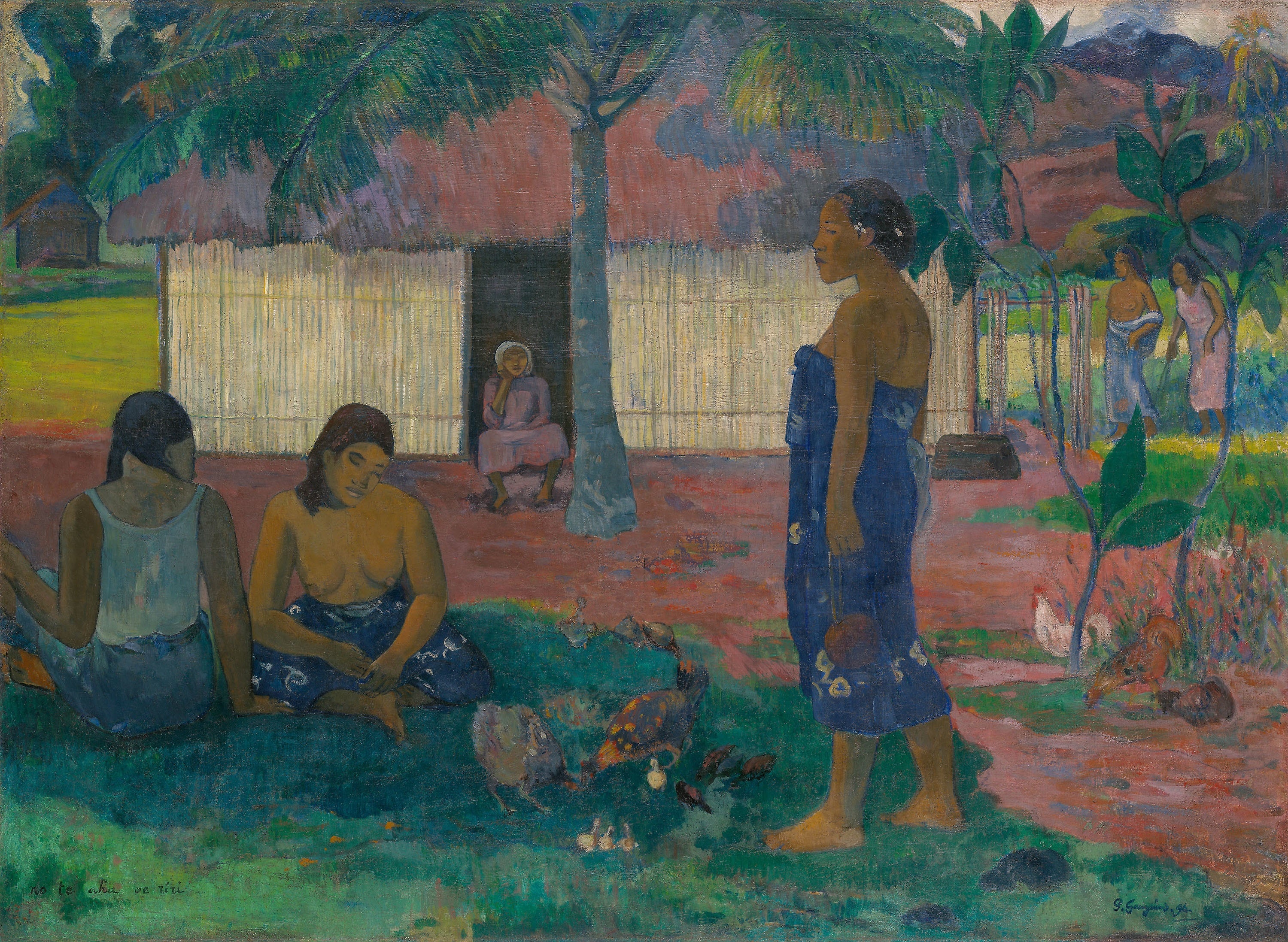 Reproduction du tableau ยซ Pourquoi es-tu fรขchรฉe ? - Paul Gauguin ยป par Alpha Reproduction en peinture ร lโhuile