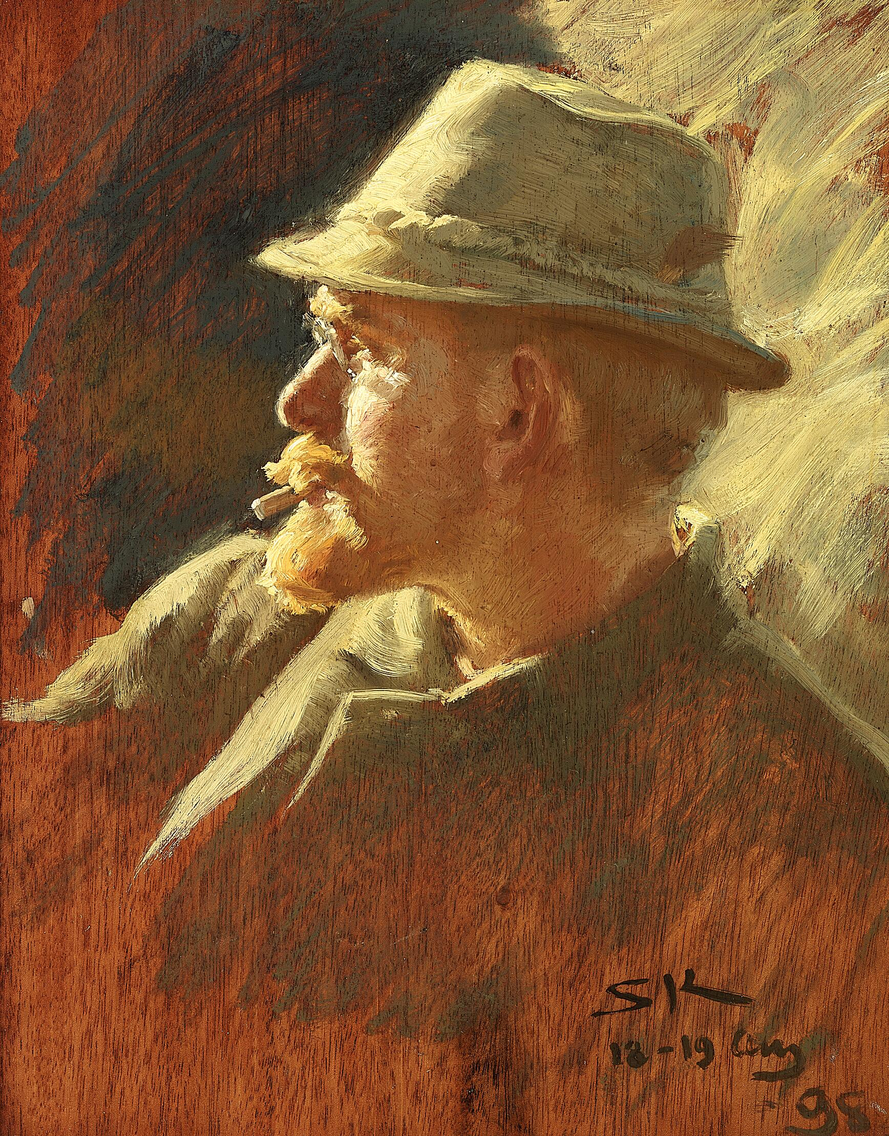 Self-Portrait with Light Felt Hat - Peder Severin Krøyer