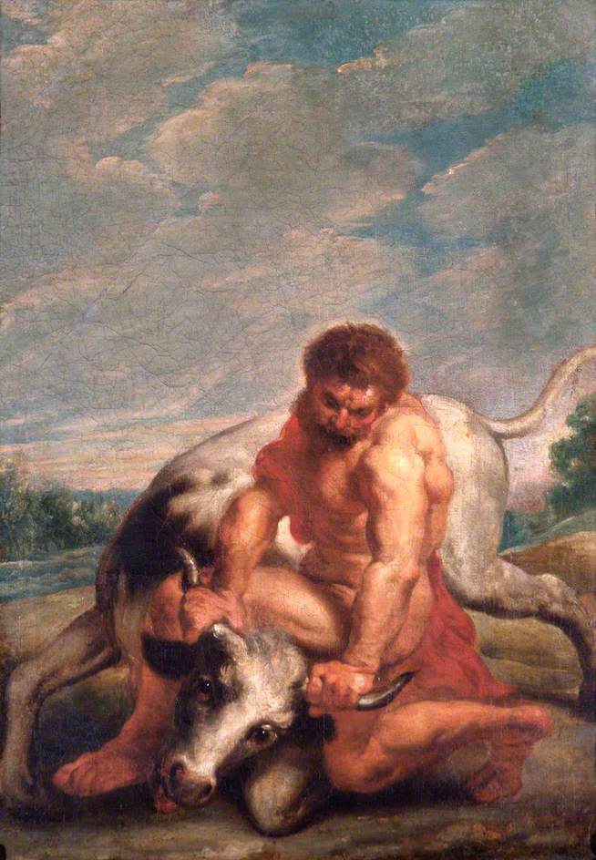 Hercules fighting Achelous in the form of a bull - Peter Paul Rubens