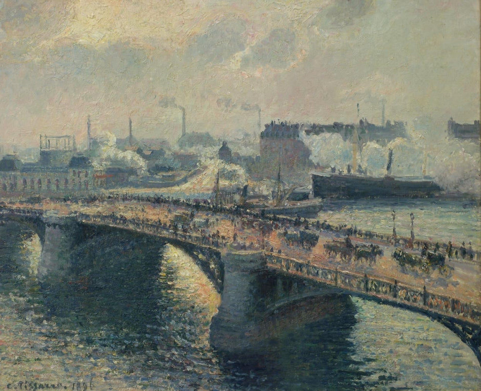 Reproduction du tableau « Le Pont Boïeldieu à Rouen - Camille Pissarro » par Alpha Reproduction en peinture à l’huile