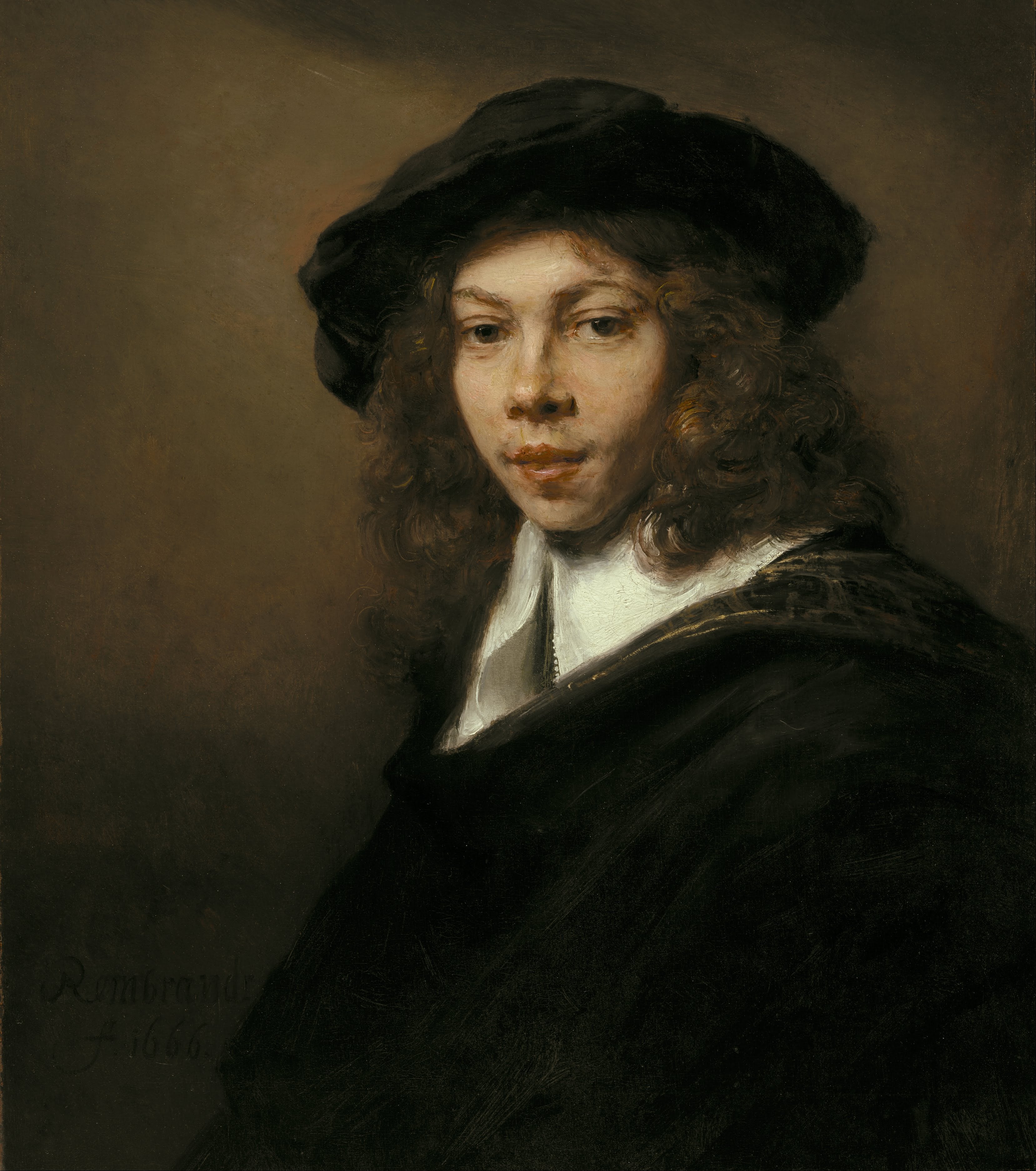 Reproduction du tableau « Jeunesse au bonnet noir - Rembrandt » par Alpha Reproduction en peinture à l’huile
