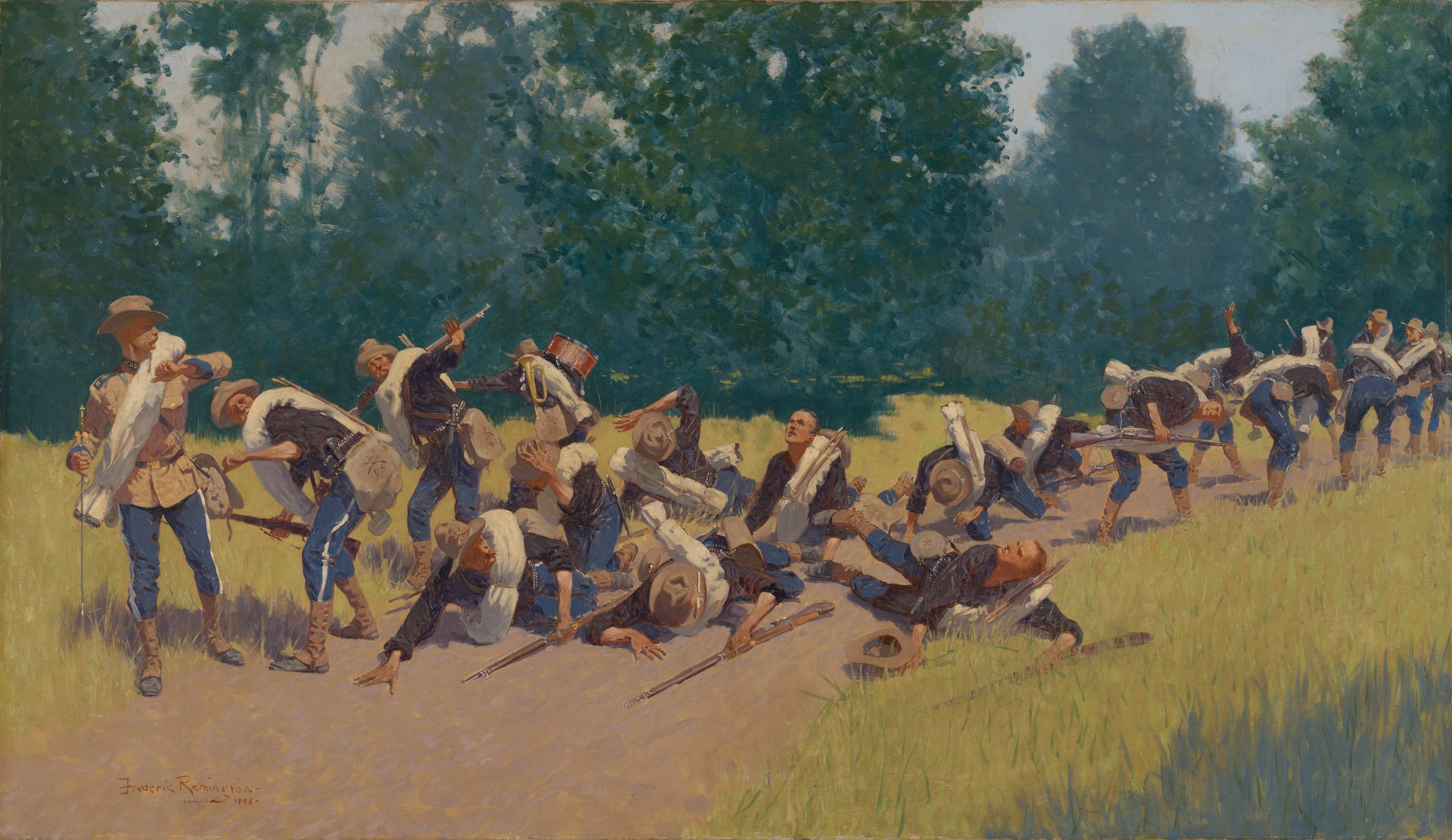 Le cri des éclats d'obus à San Juan Hill - Frederic Remington