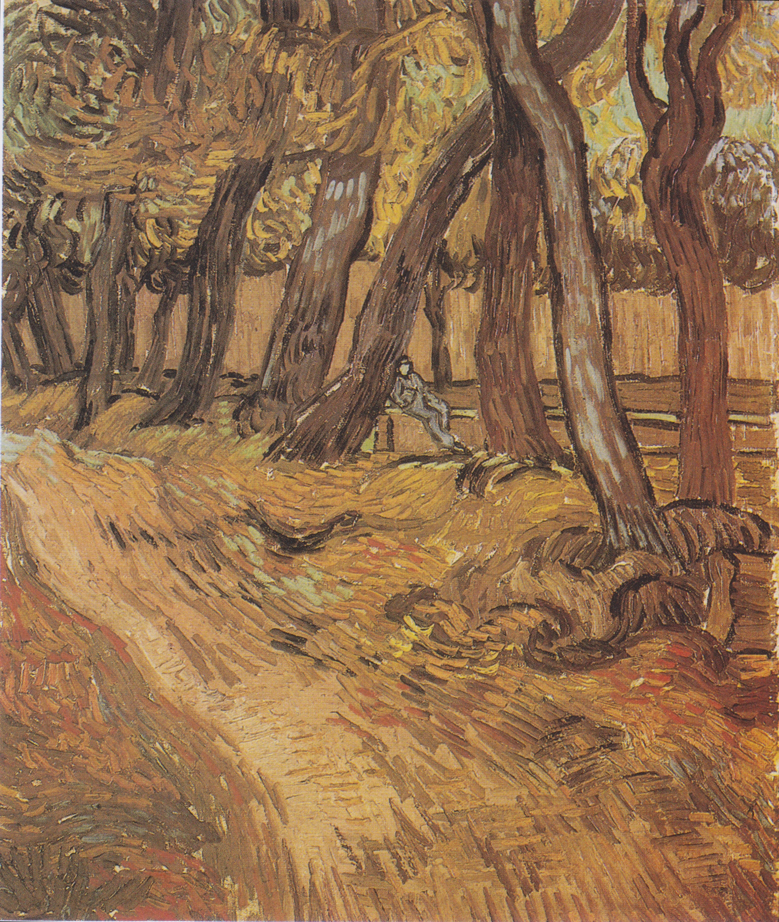 Reproduction du tableau « Jardin de l'hôpital Saint-Paul avec Figure, Le - Vincent van Gogh » par Alpha Reproduction en peinture à l’huile