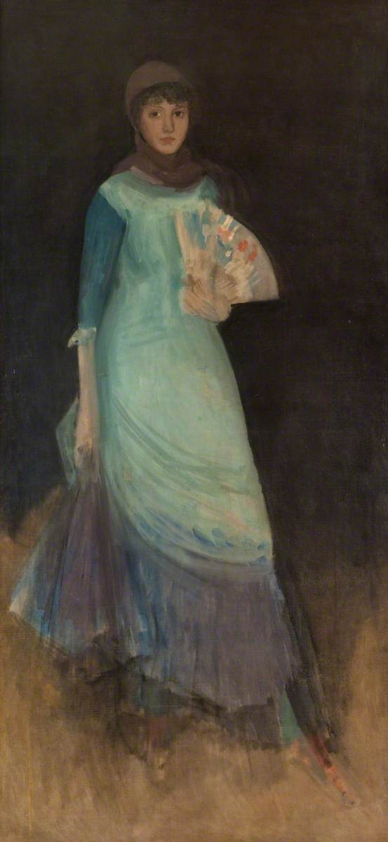 Reproduction du tableau « Harmonie en bleu et violet : Miss Finch - James Abbott McNeill Whistler » par Alpha Reproduction en peinture à l’huile