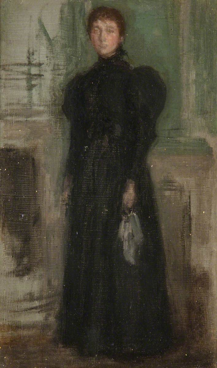 Reproduction du tableau « Mademoiselle Rosalind Birnie Philip debout - James Abbott McNeill Whistler » par Alpha Reproduction en peinture à l’huile