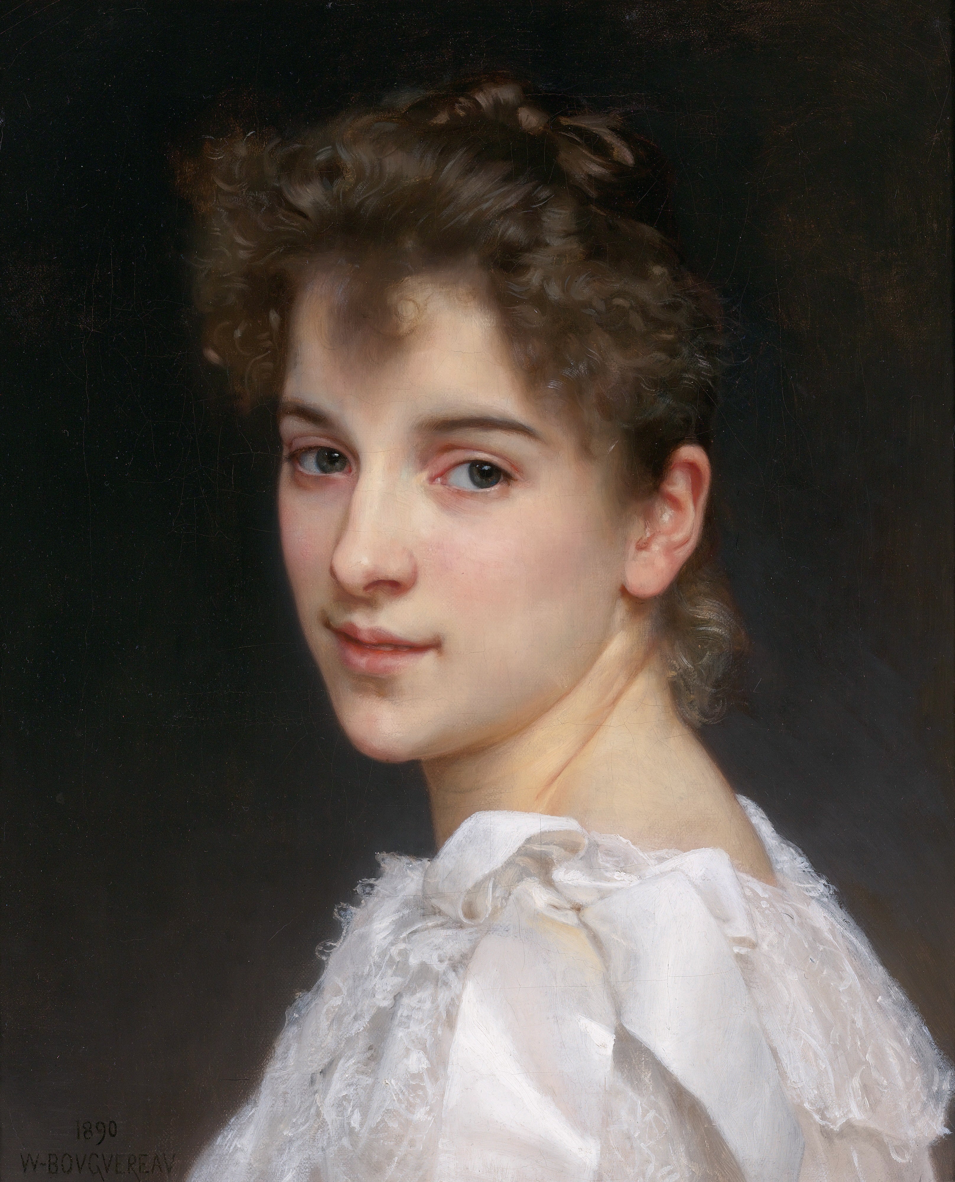 Reproduction du tableau ÂĢ Gabrielle Cot - Bouguereau Âģ par Alpha Reproduction en peinture à lâhuile