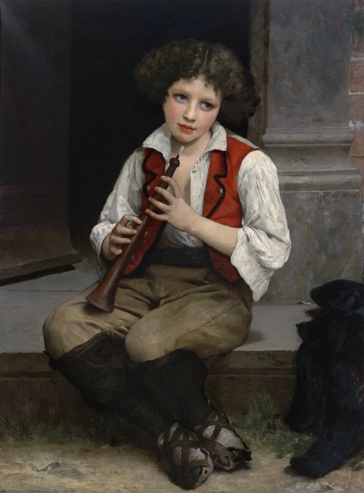 Reproduction du tableau ยซ Pifferaro - Bouguereau ยป par Alpha Reproduction en peinture ร lโhuile