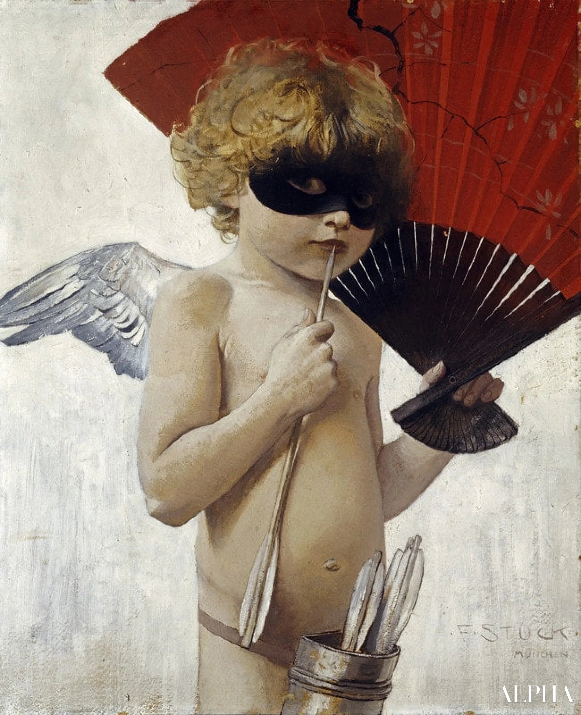 Reproduction du tableau « Cupidon au Bal Masqué - Franz Von Stuck » par Alpha Reproduction en peinture à l’huile