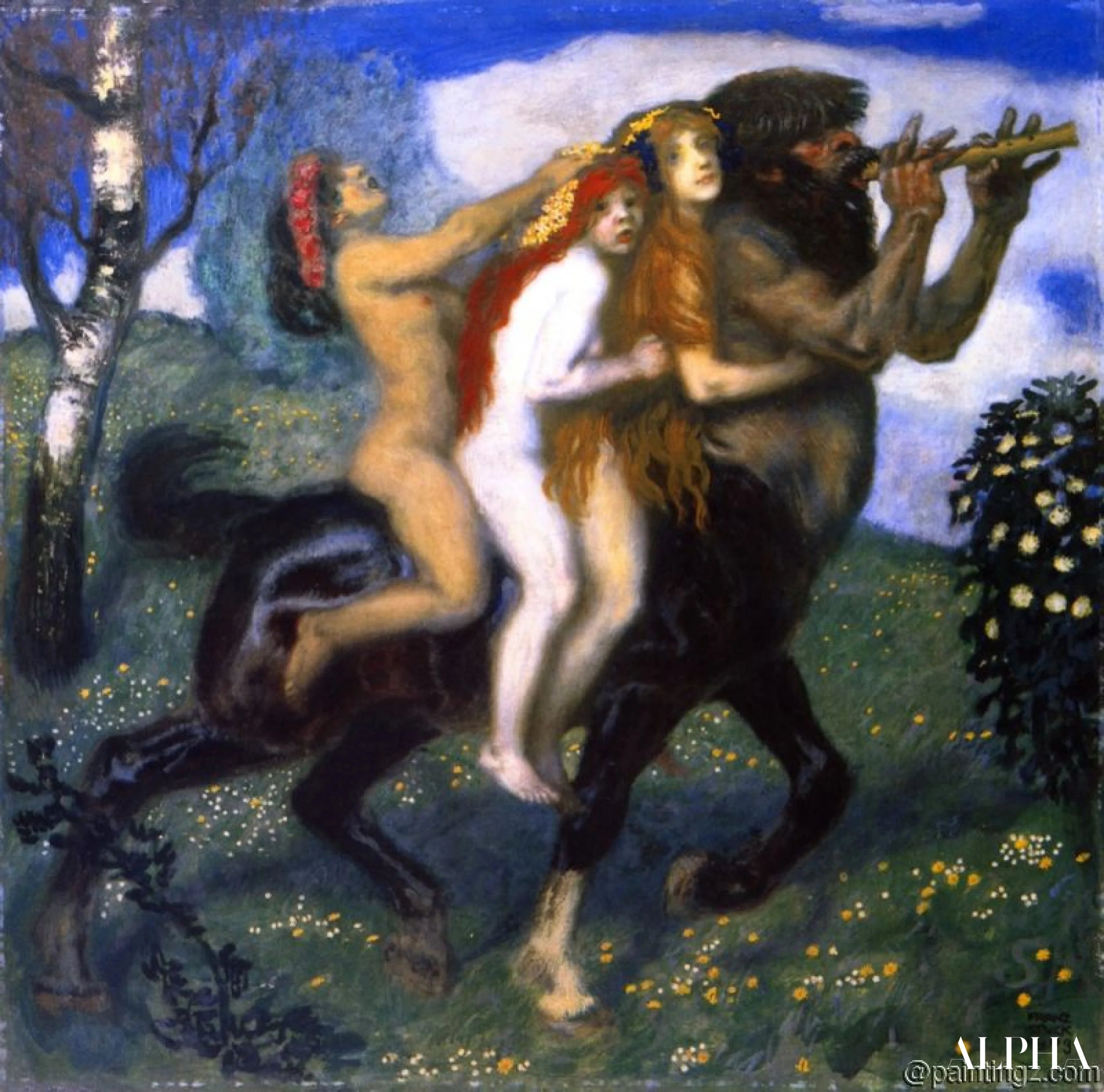 Reproduction du tableau « La Course - Franz Von Stuck » par Alpha Reproduction en peinture à l’huile