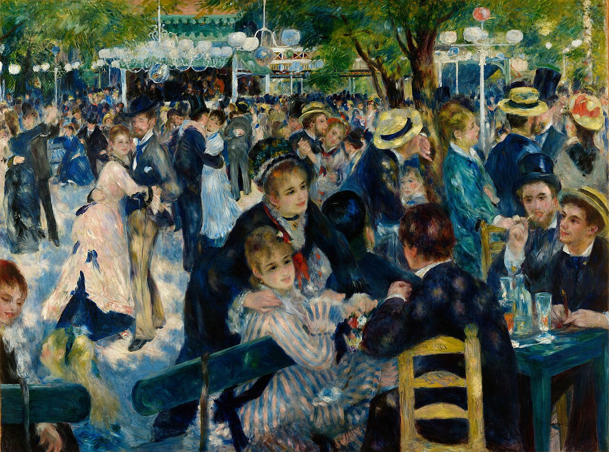 Le Bal du moulin de la Galette (1876) par Pierre-Auguste Renoir, œuvre la plus chère du peintre (78,1 millions de dollars en 1990 chez Sotheby's)