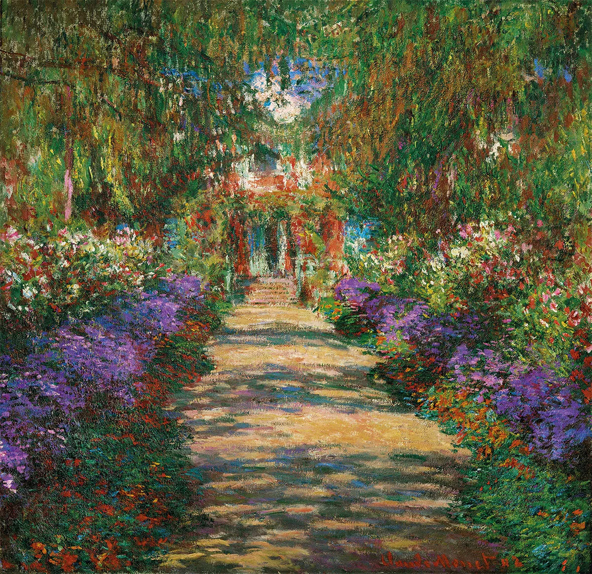 Claude Monet's garden in Giverny, flowers and the artist's house