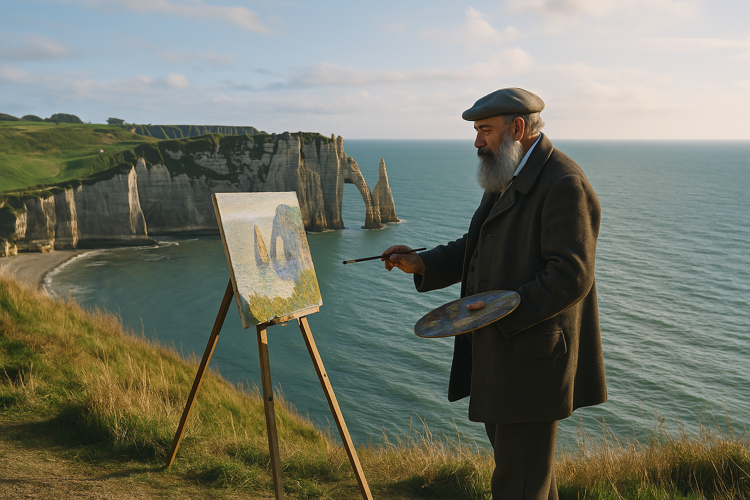 Claude Monet at Étretat: An Impressionist Masterpiece Between Sky, Sea, and Cliffs