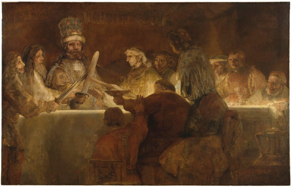 La Conspiration de Claudius Civilis de Rembrandt, fragment conservé au Nationalmuseum de Stockholm